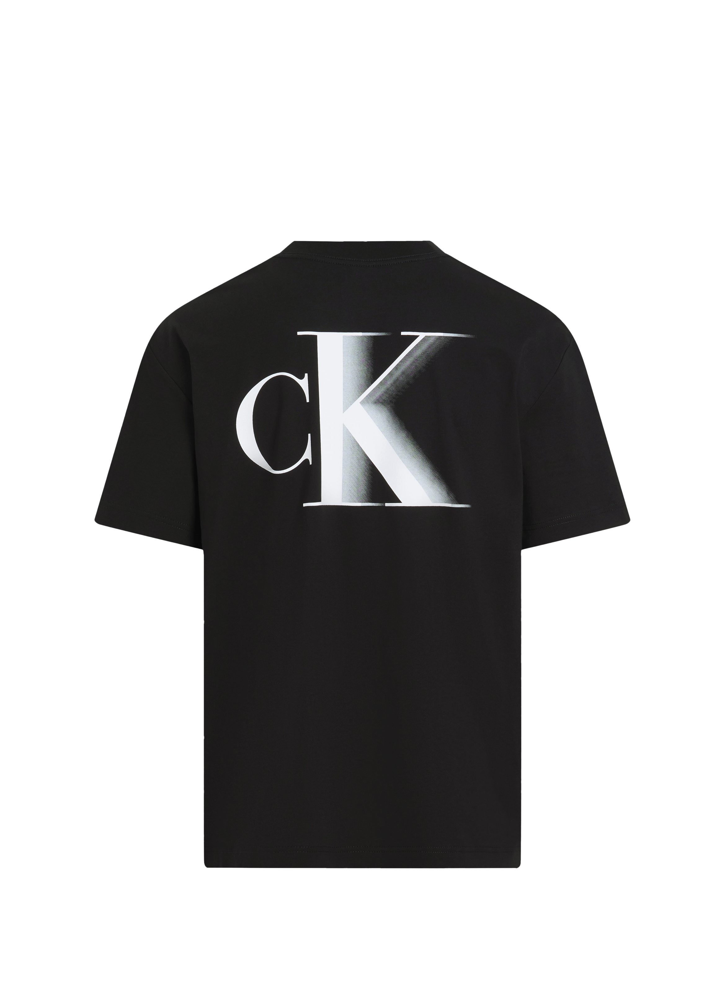 T-shirt droit imprimé en coton  CALVIN KLEIN Noir