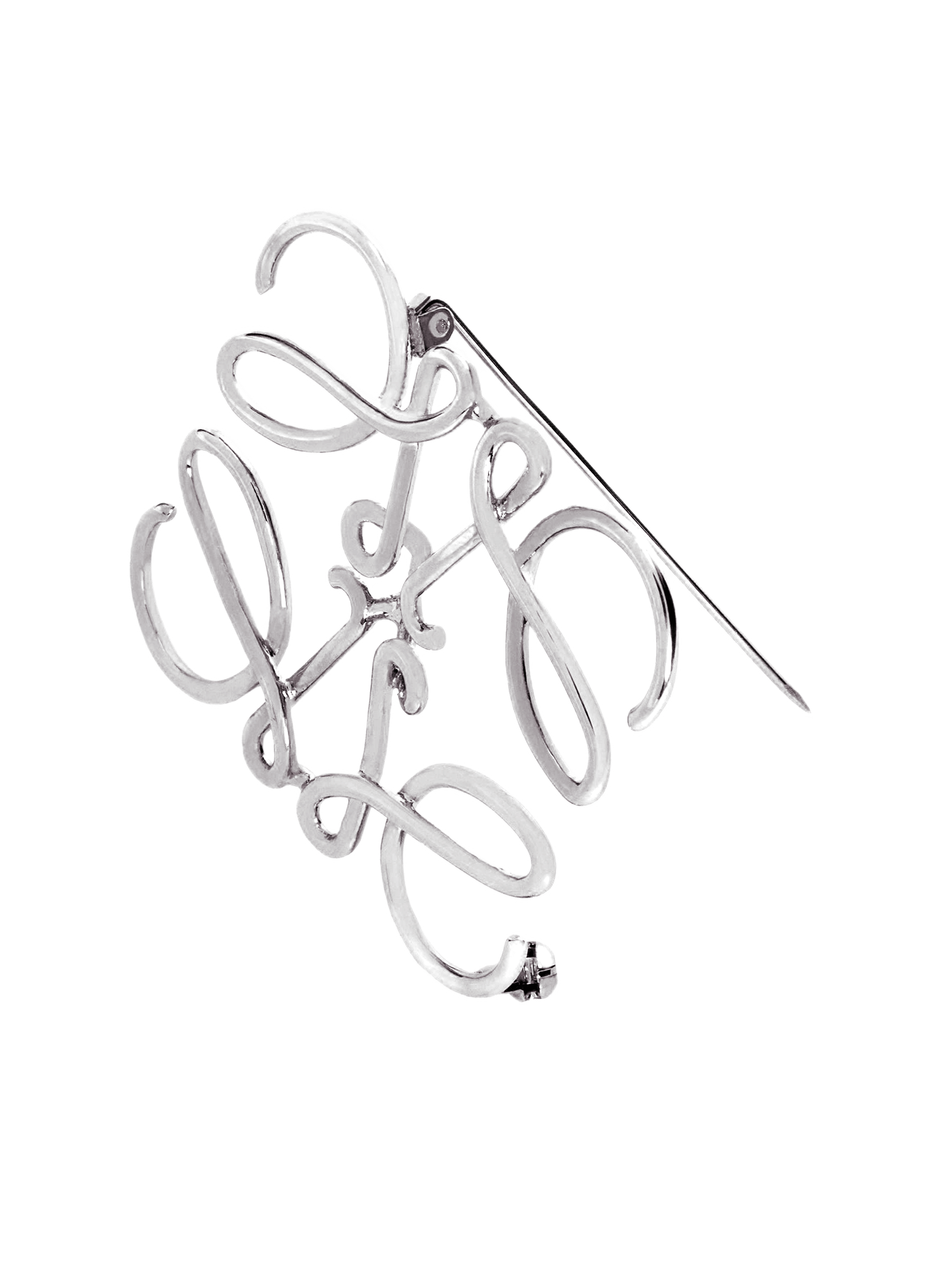 Broche Anagram métallisée LOEWE Argent