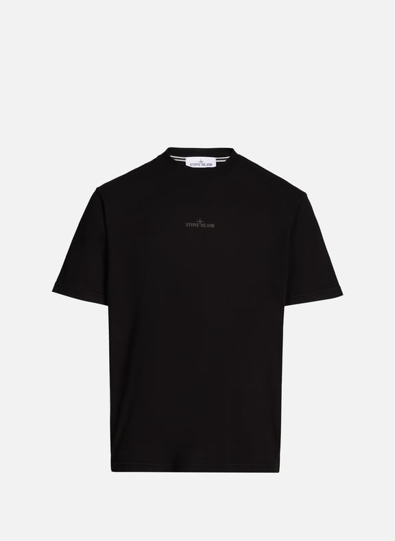 Plain cotton T-shirt with logo Black by STONE ISLAND STONE ISLAND Plain cotton T-shirt with logo Black