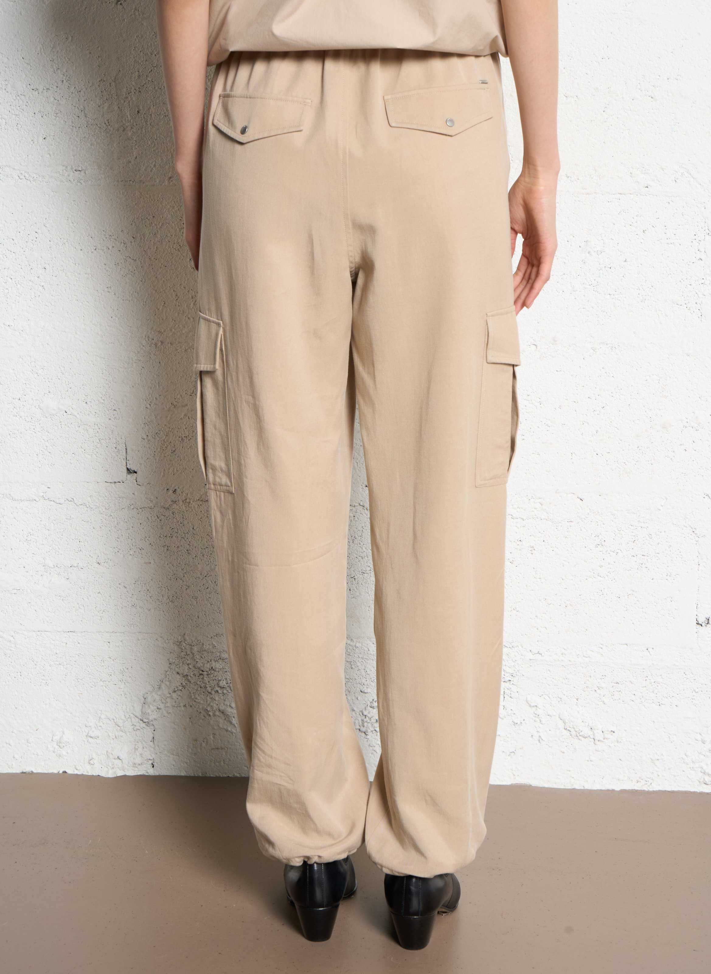 Pantalon droit fluide IKKS Beige