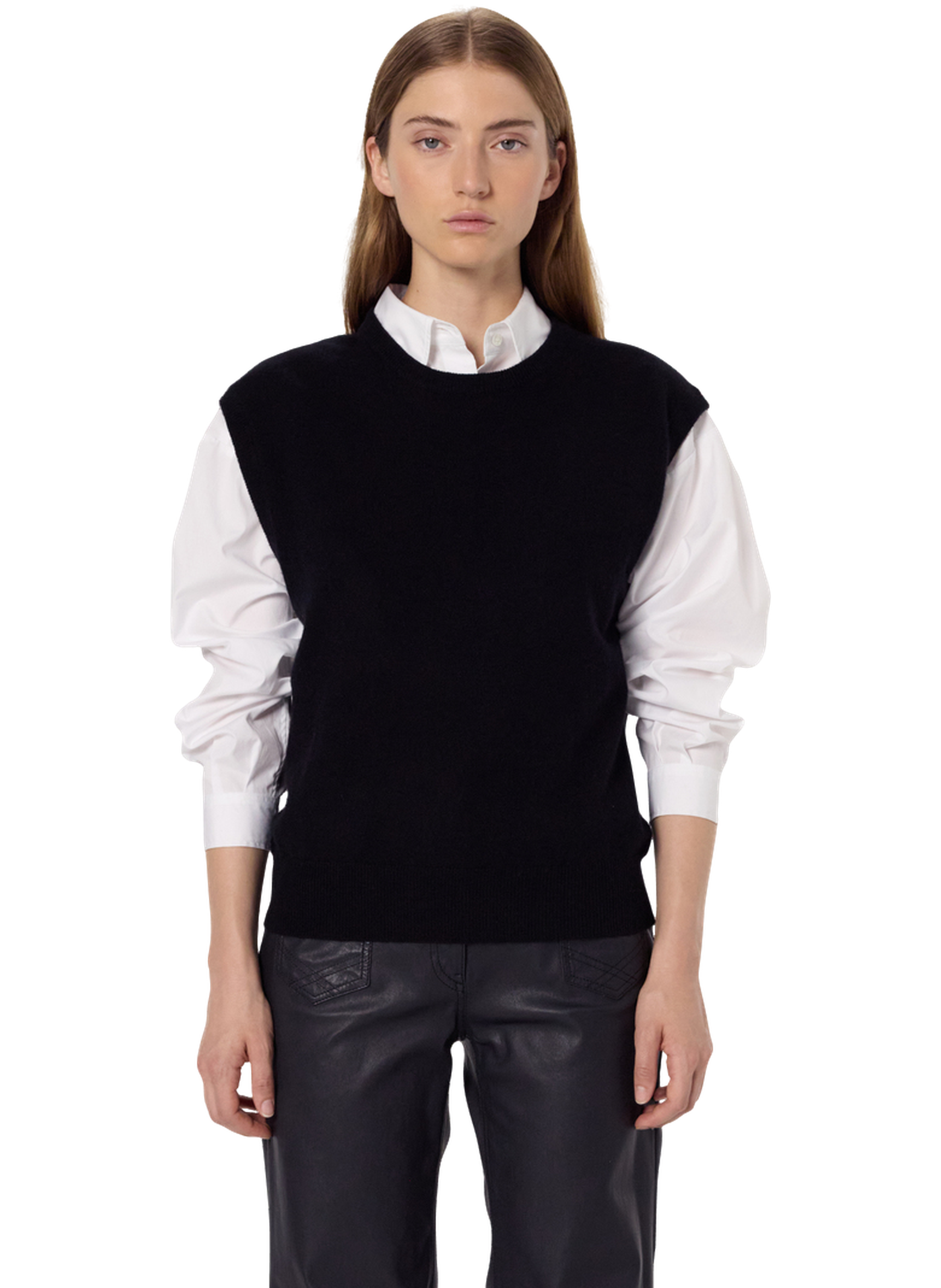 Pull sans manche en cachemire - eulalie GERARD DAREL Noir