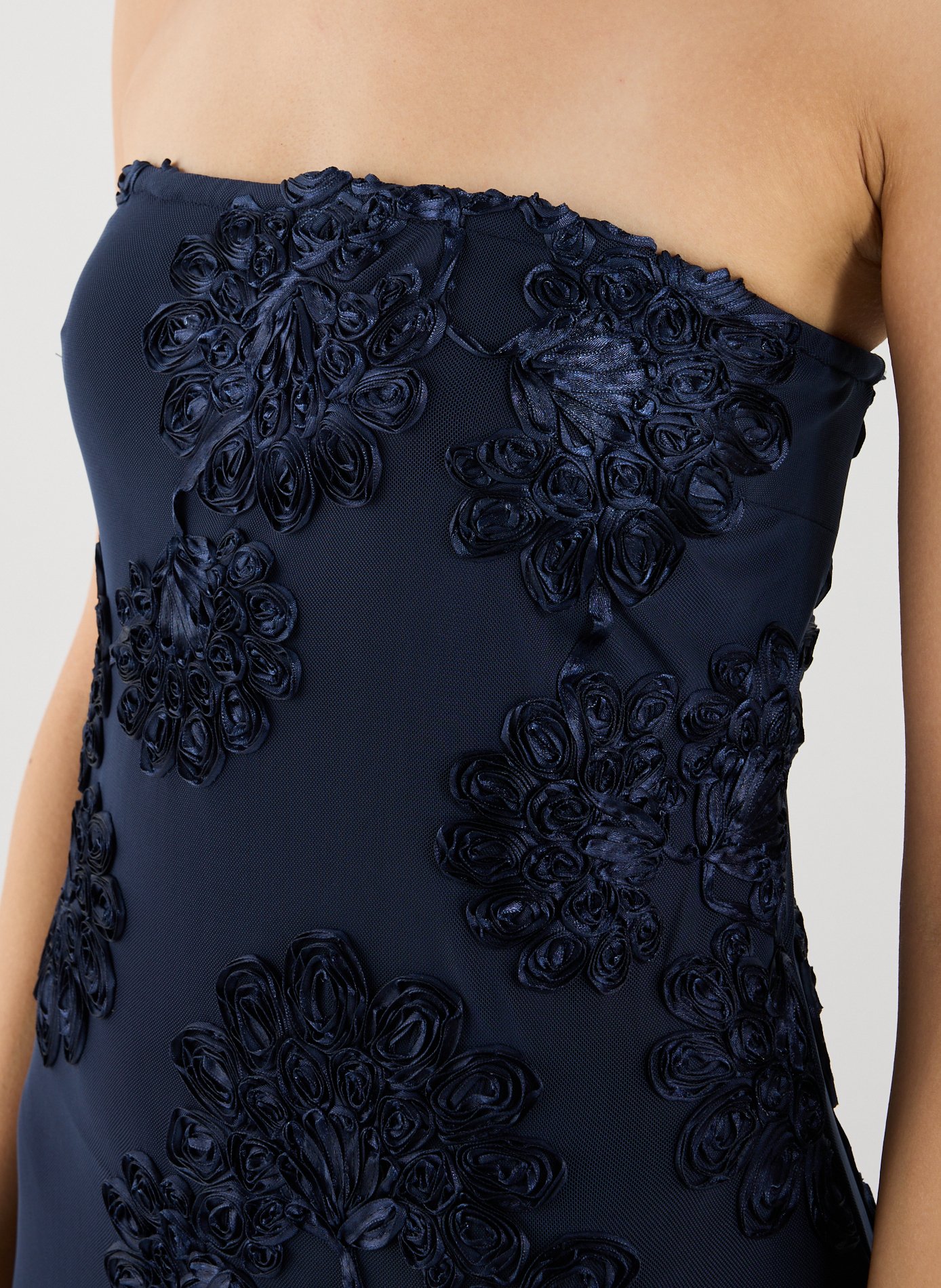 Robe longue bustier en maille 3D  ROTATE Bleu