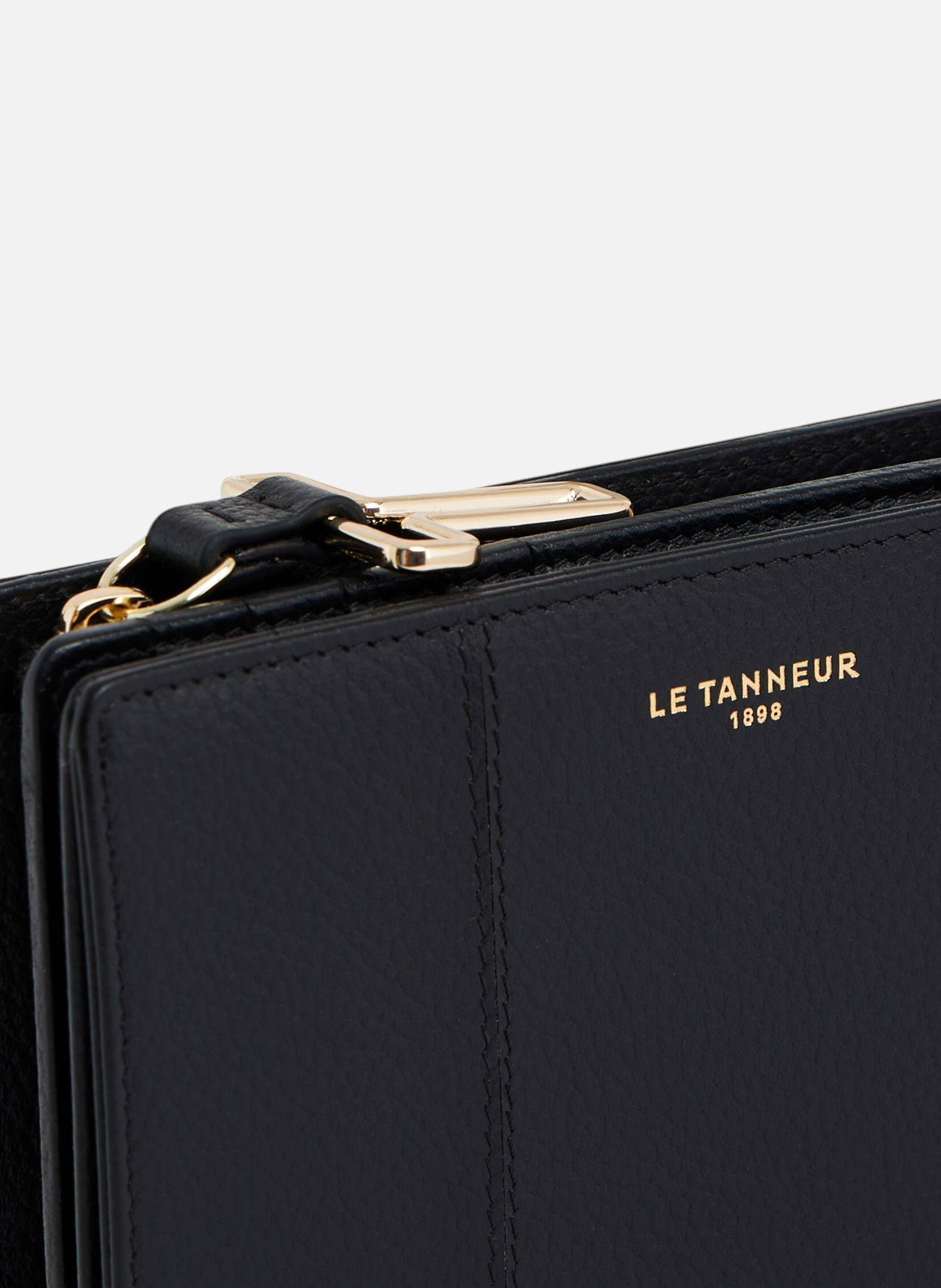 Portefeuille moyen modèle juliette en cuir grainé LE TANNEUR Noir