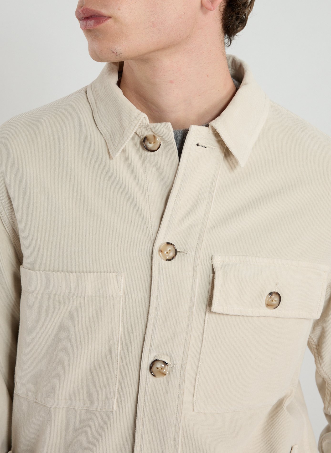 Chemise droite en coton WOOLRICH Beige