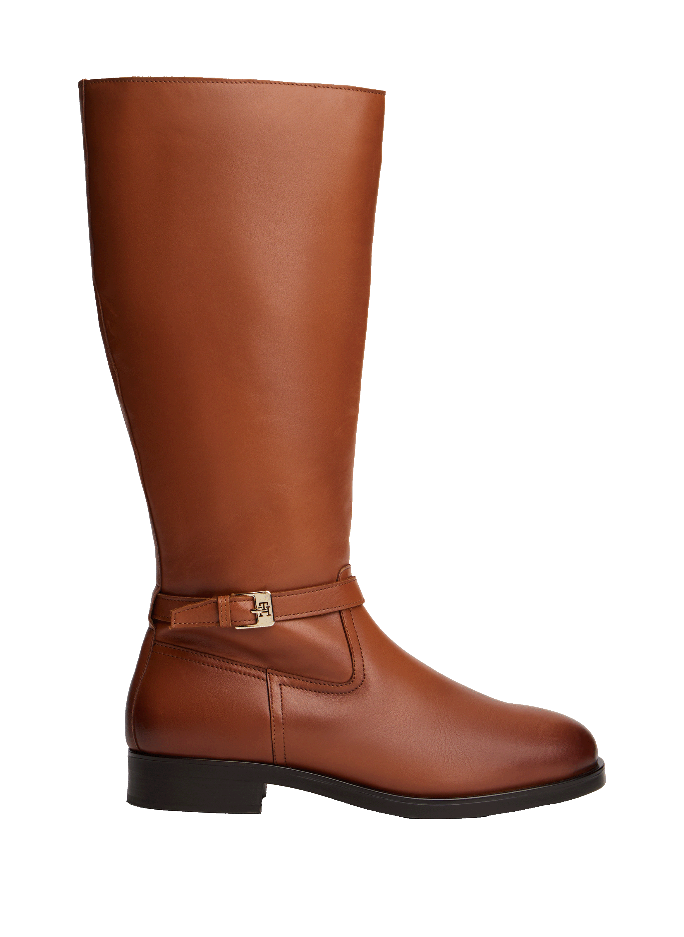 TOMMY HILFIGER Zippered leather boots Brown