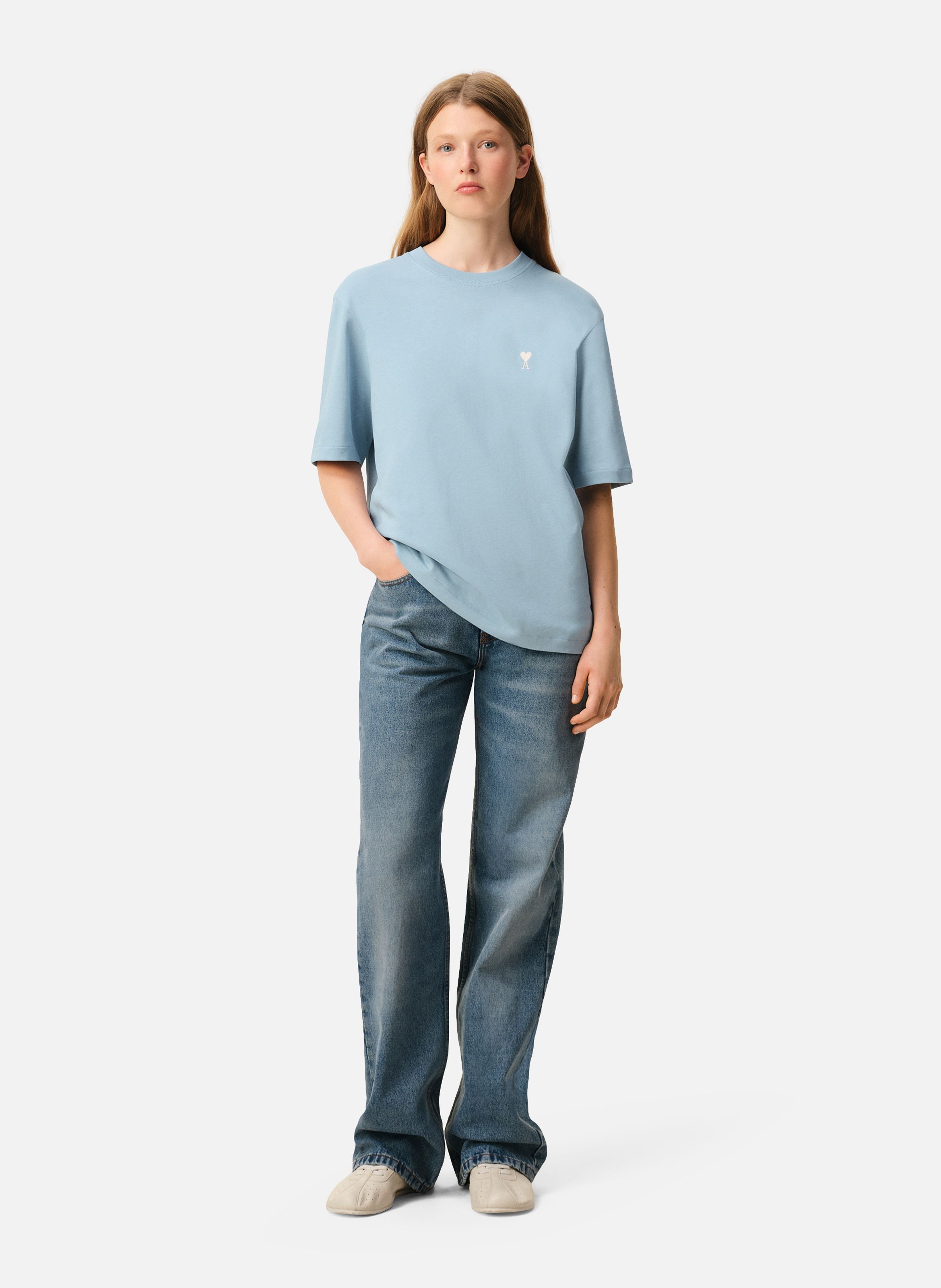 T-shirt ami de coeur en coton unisexe AMI PARIS Bleu