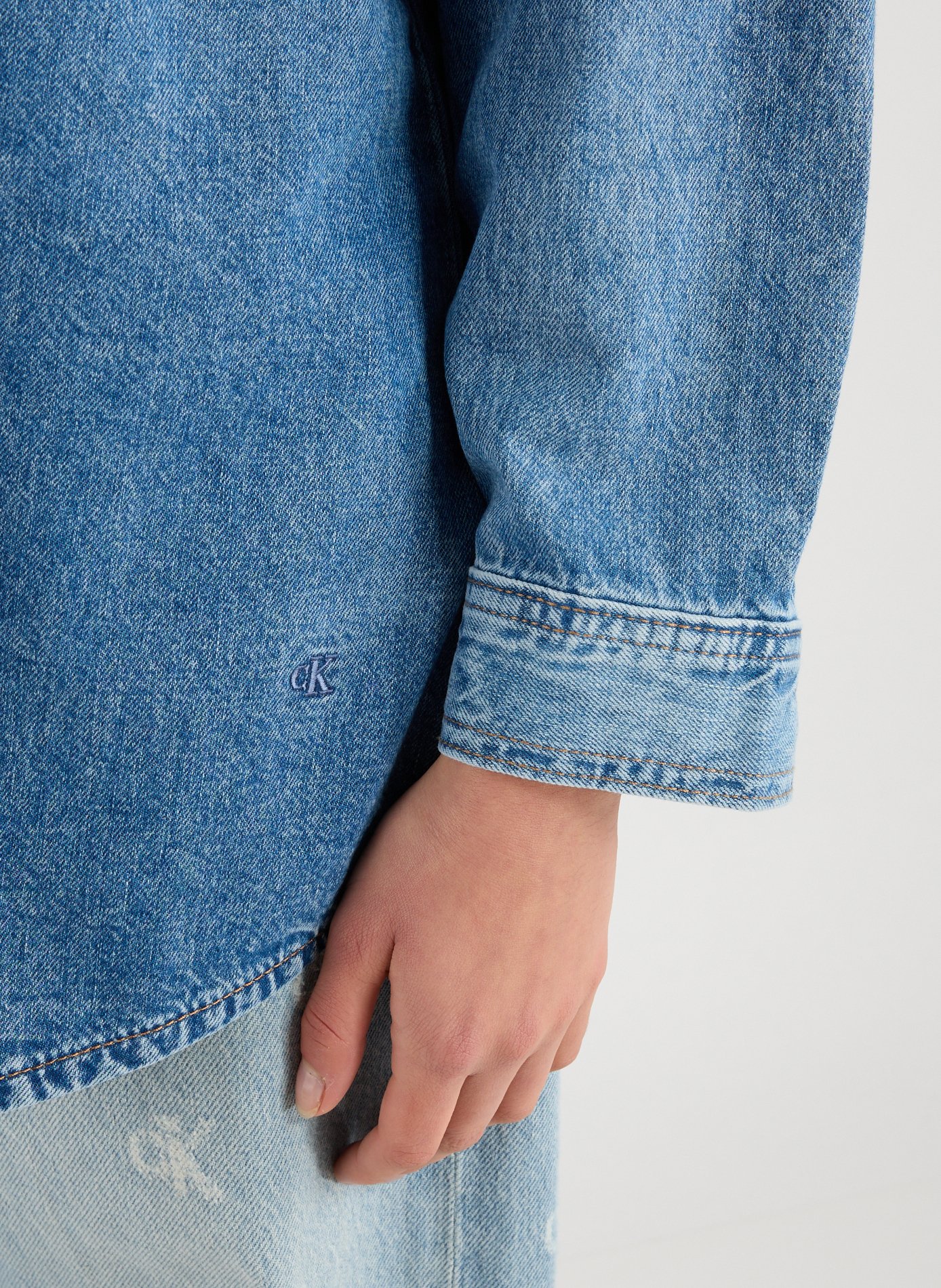 Straight cotton blend Shirt CALVIN KLEIN Blue