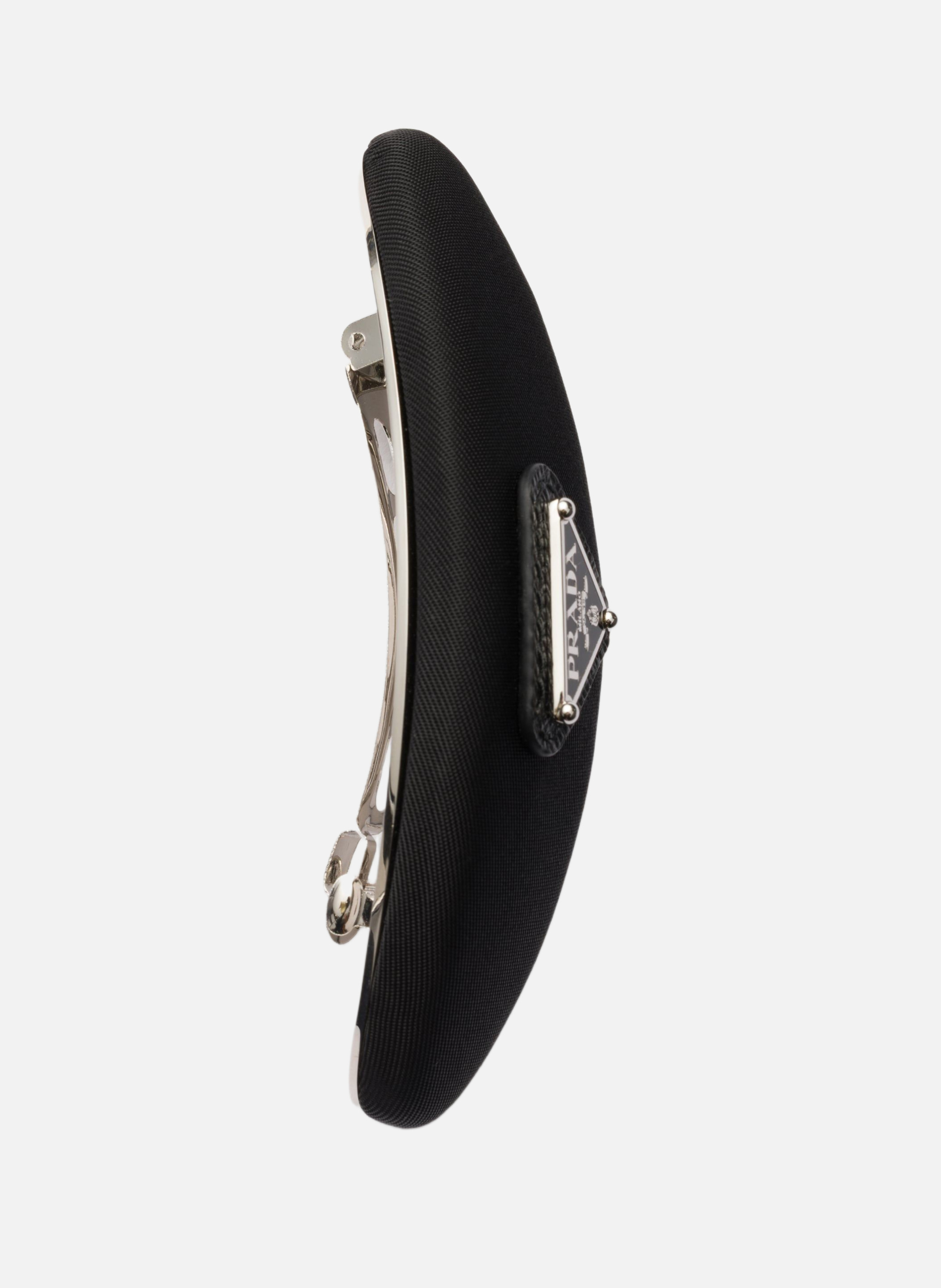 Pince à cheveux en re-nylon PRADA Noir