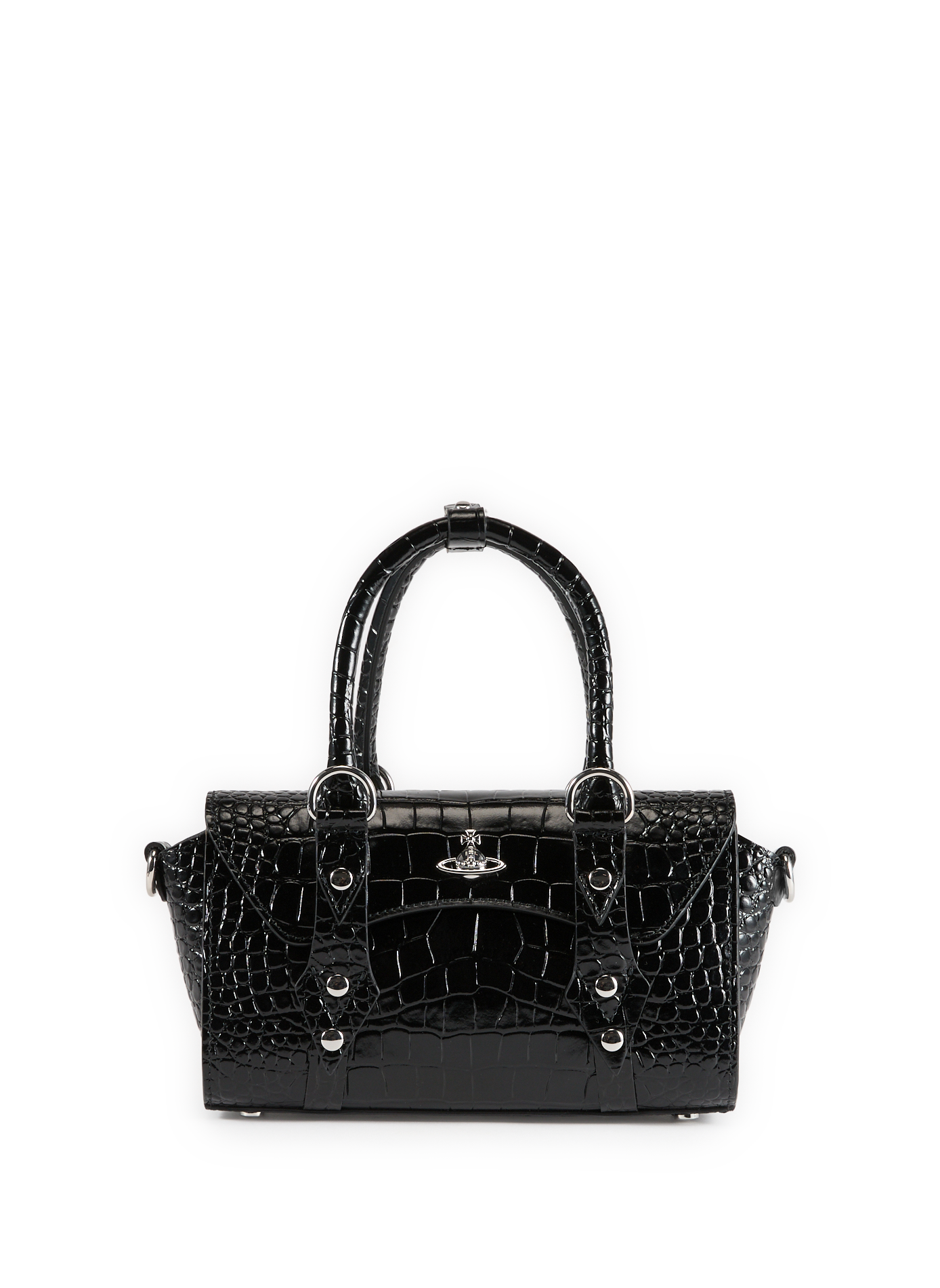 VIVIENNE WESTWOOD Crocodile leather handbag Black