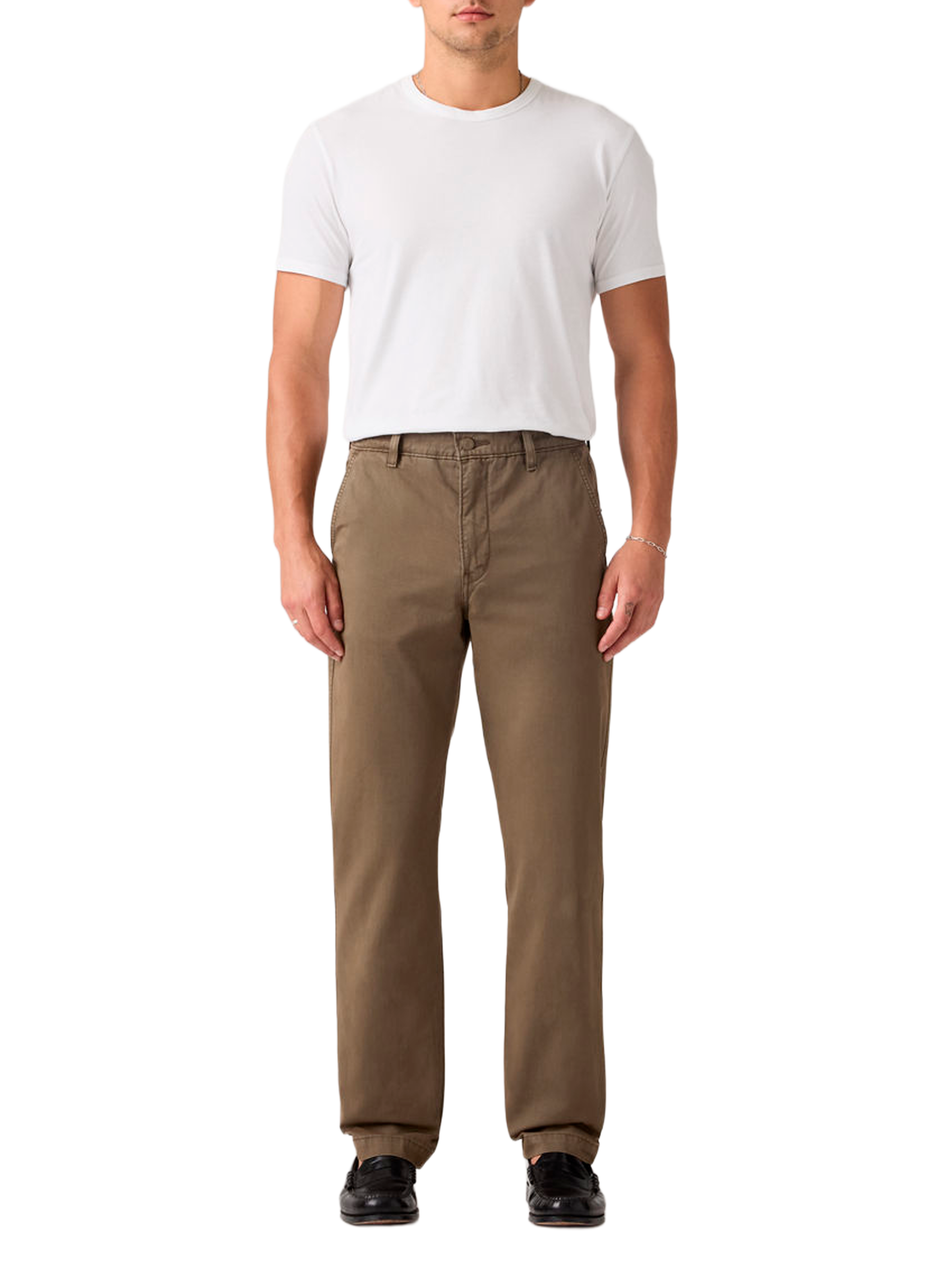 Pantalon chino droit en coton LEVI'S Marron