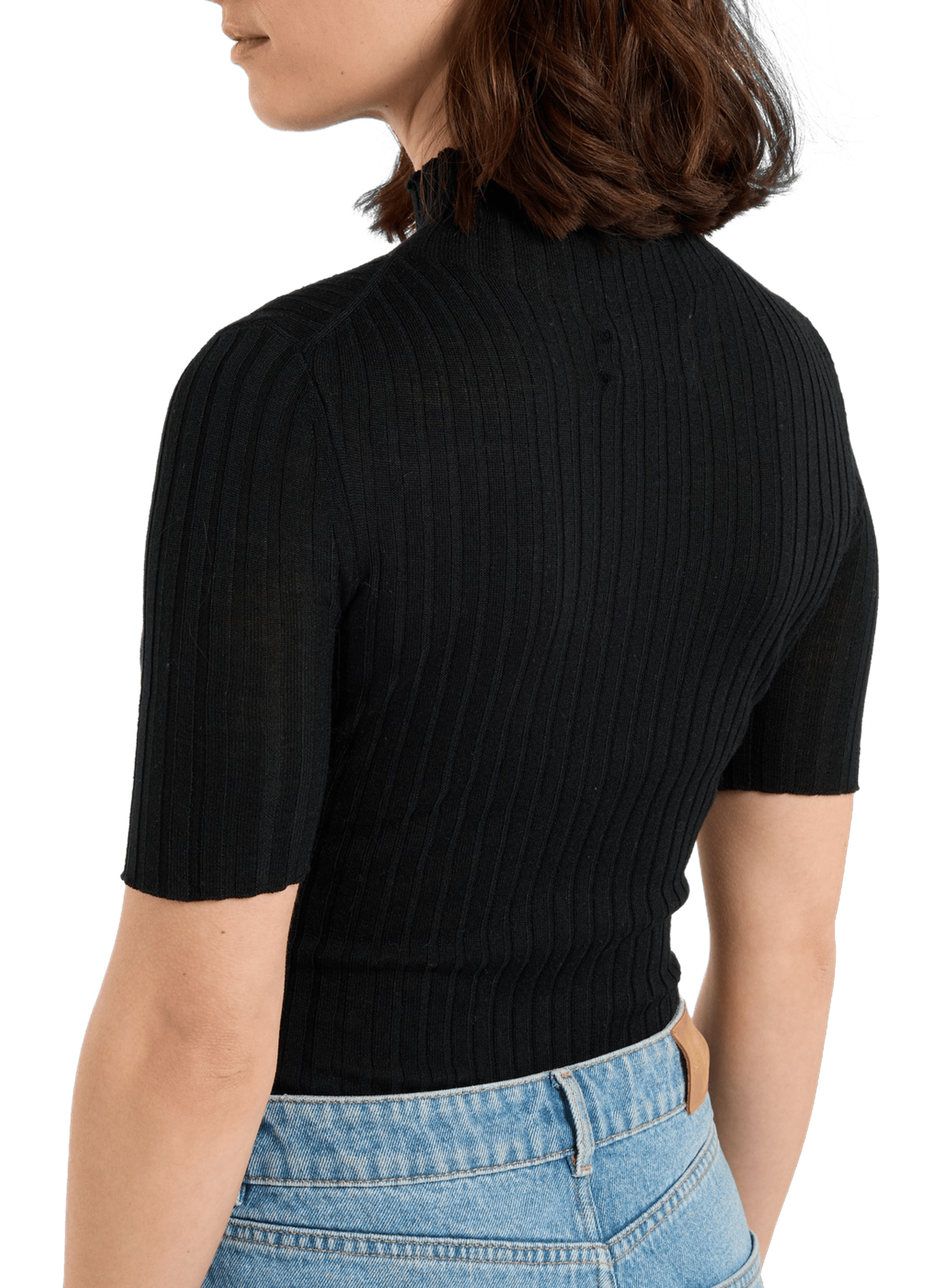 Pull Ava à col montant en laine mélangée SAISON 1865 Noir