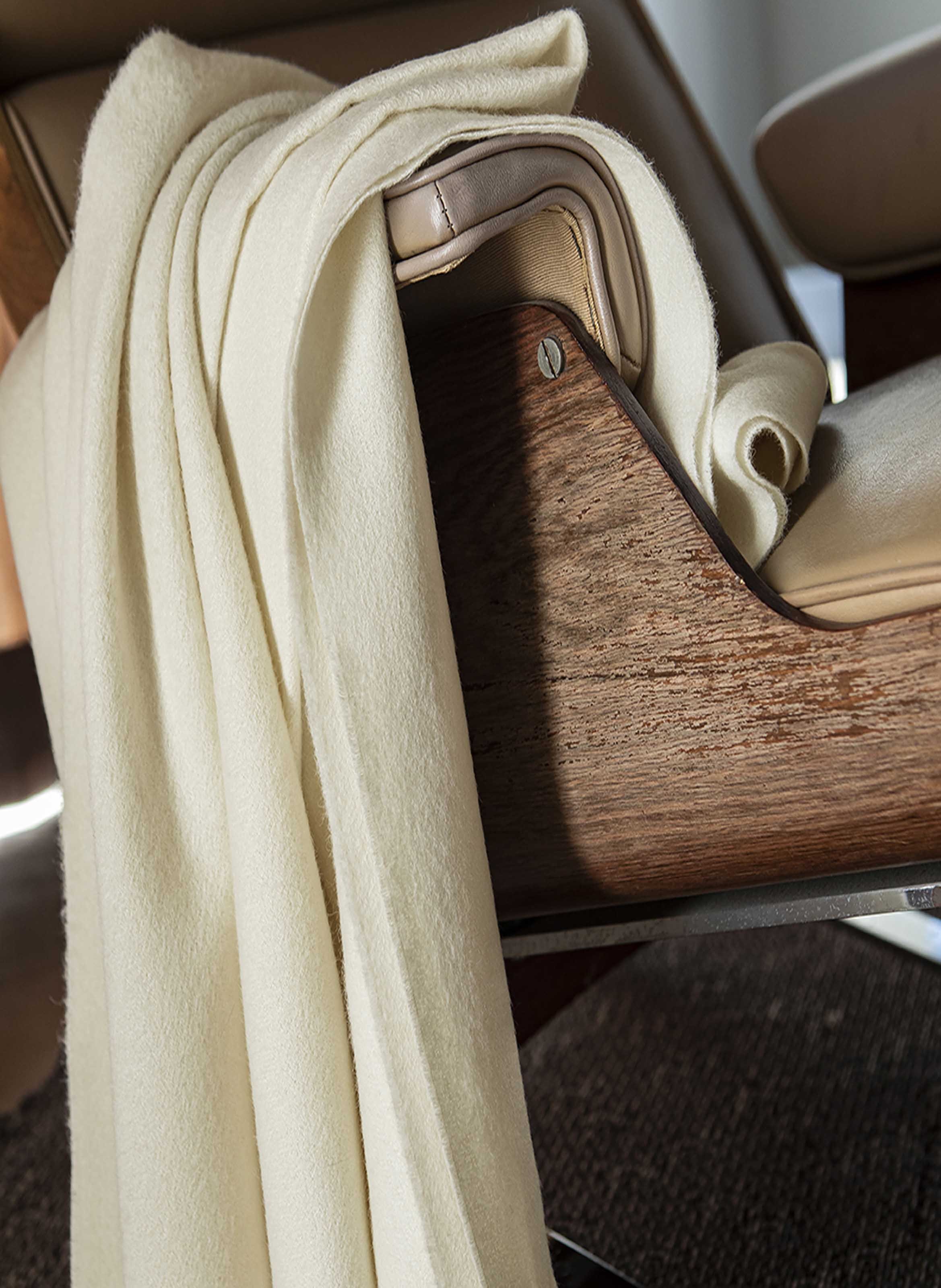 Plaid uni en alpaga, nomade ALEXANDRE TURPAULT Beige