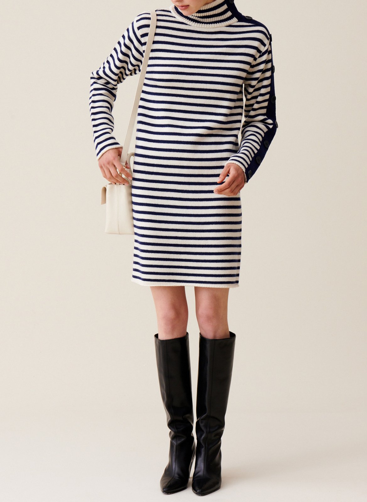 Robe marinière  en maille boutonnée CLAUDIE PIERLOT Multicolore