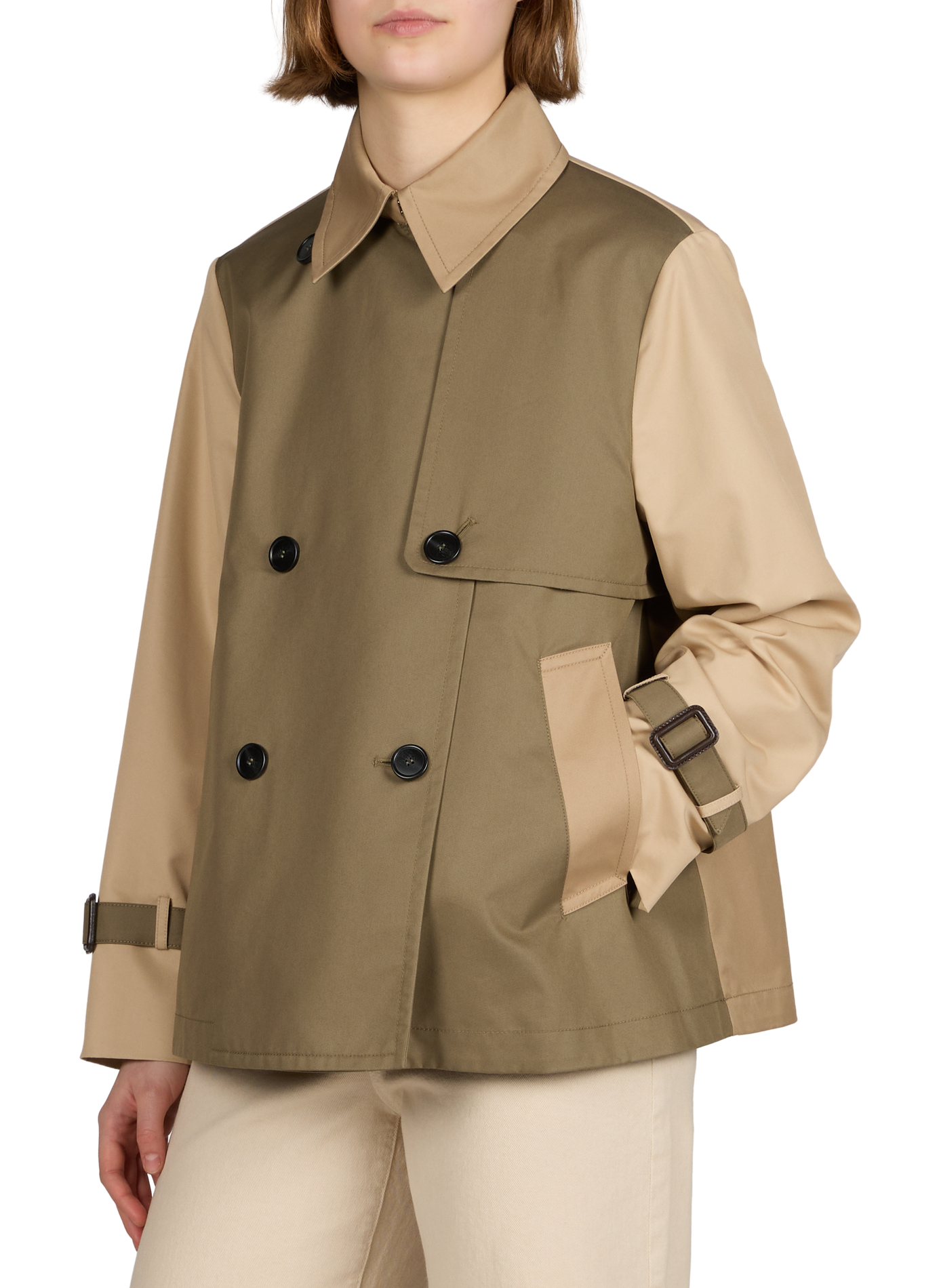 Flared plain mixed cotton raincoat MAX MARA WEEK END Multicolour