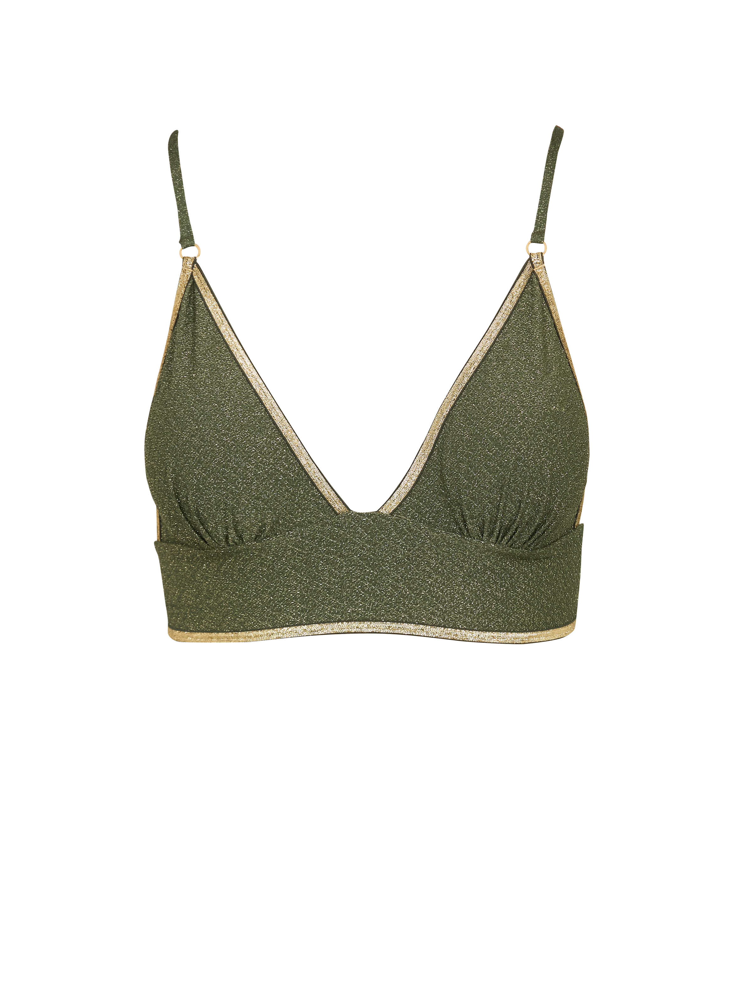 Ambre crossed back bikini top LA NOUVELLE Khaki