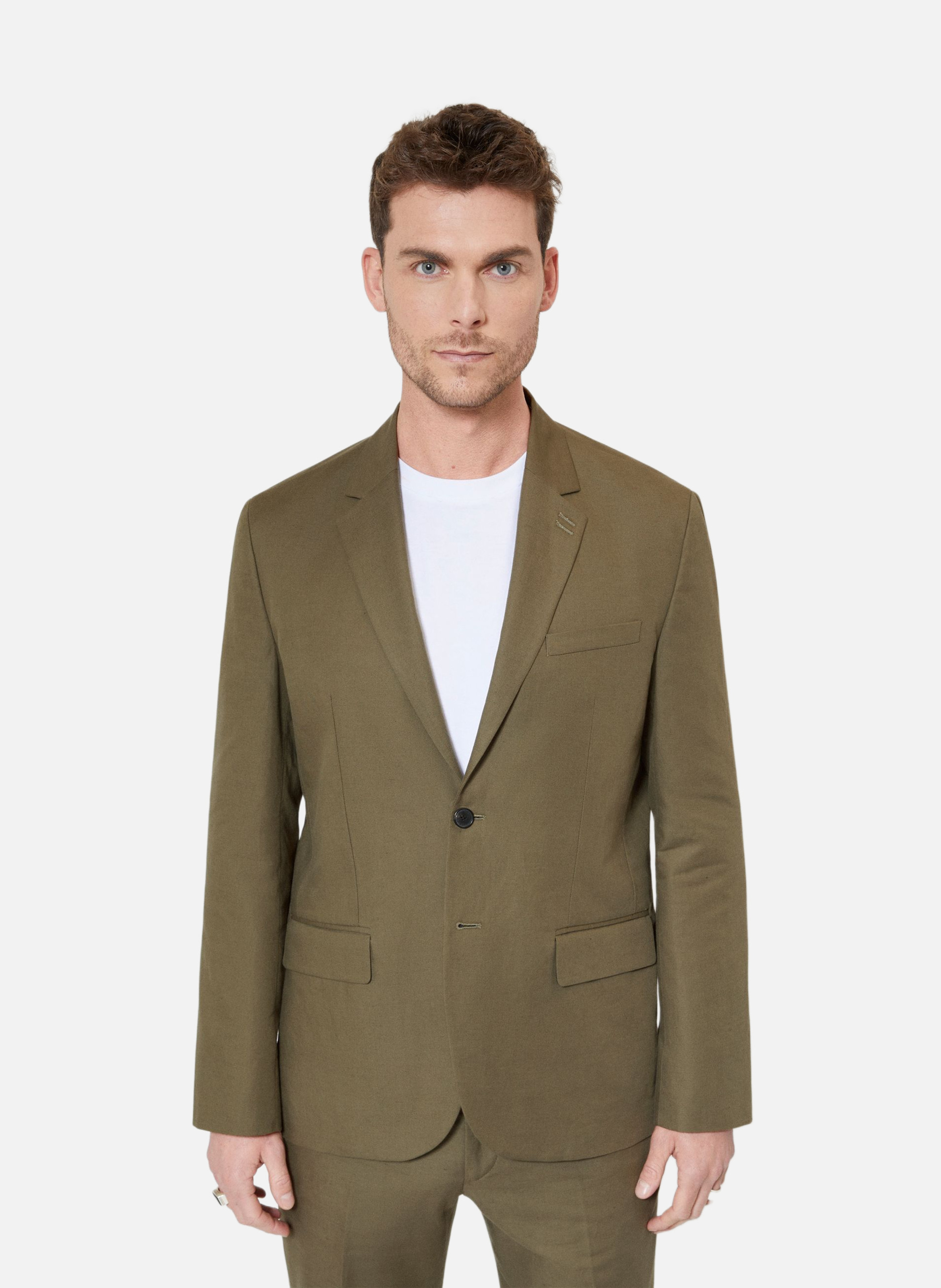 Veste de costume en coton lin THE KOOPLES Vert
