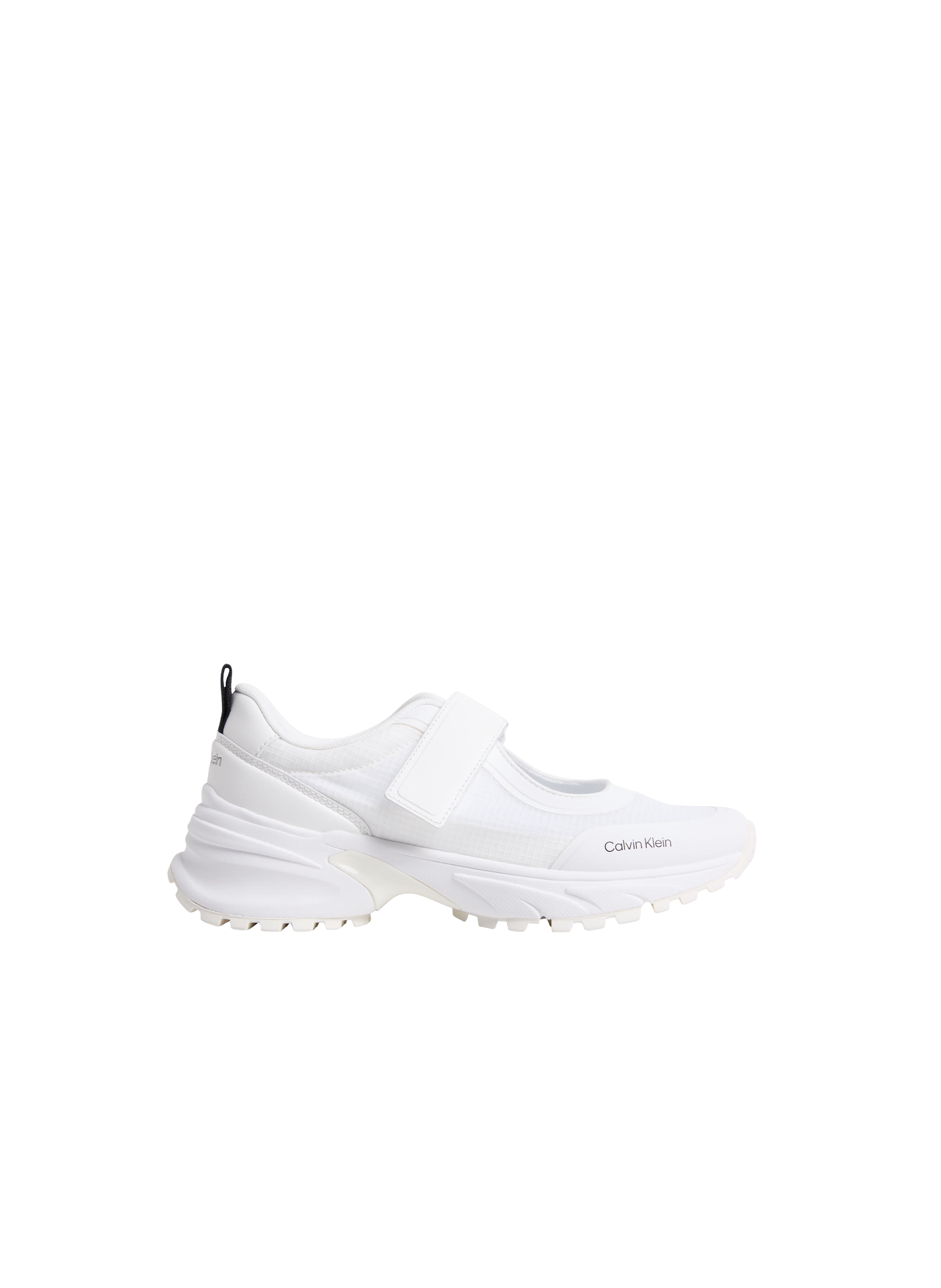 Open-toe Donna low-top sneakers with velcro. CALVIN KLEIN White