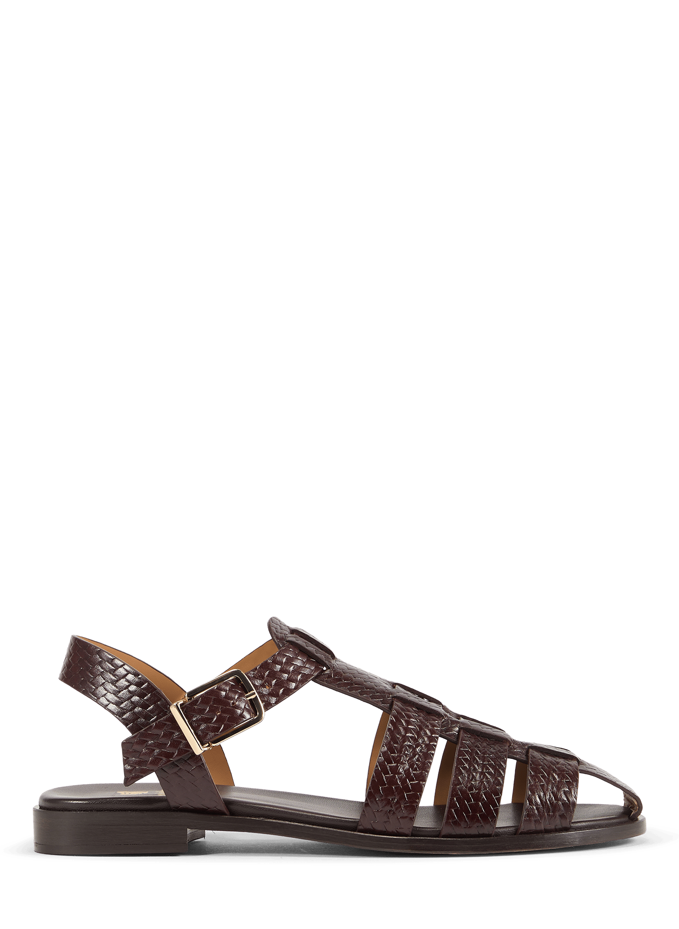 Woven leather Romane sandals BOBBIES Brown