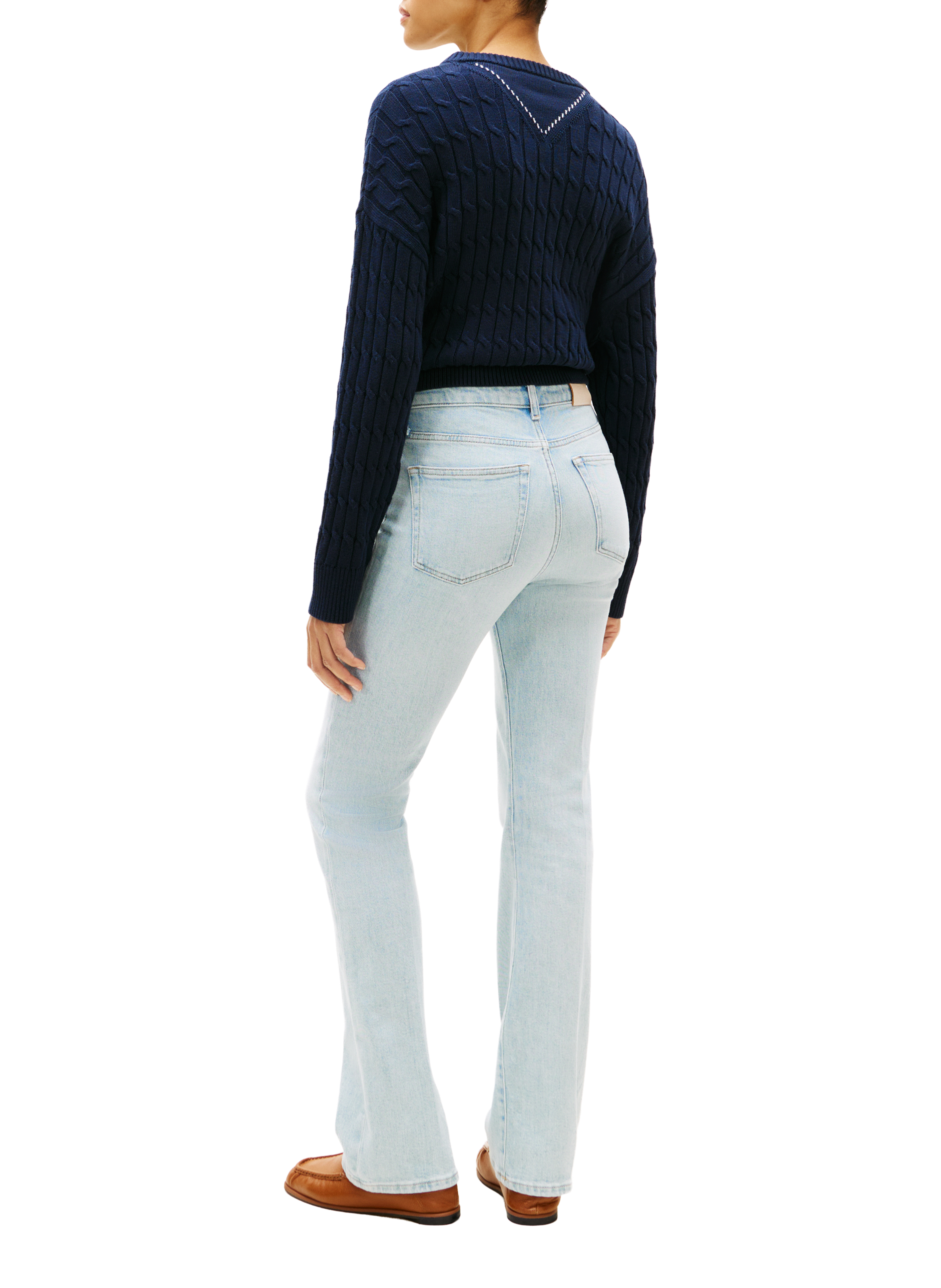 Bootcut Jeans in washed cotton blend TOMMY HILFIGER Blau