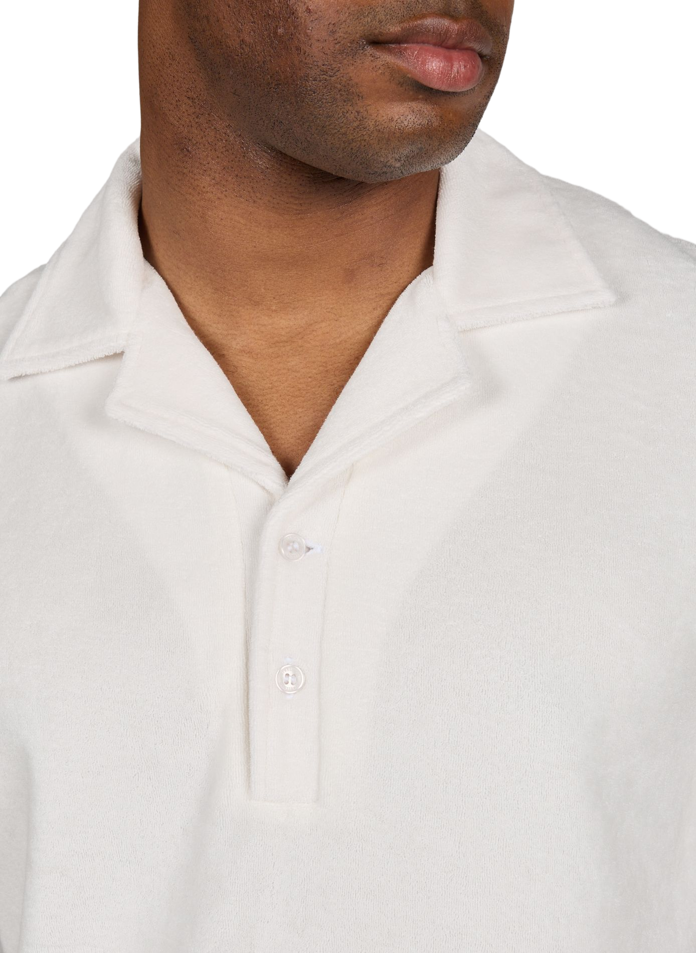 Short-sleeved cotton blend terry cloth polo STRELLSON Beige