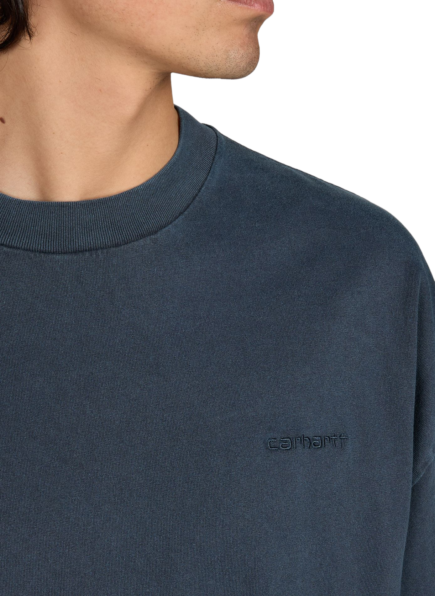 Cotton T-shirt with logo embroidery CARHARTT WIP Grey