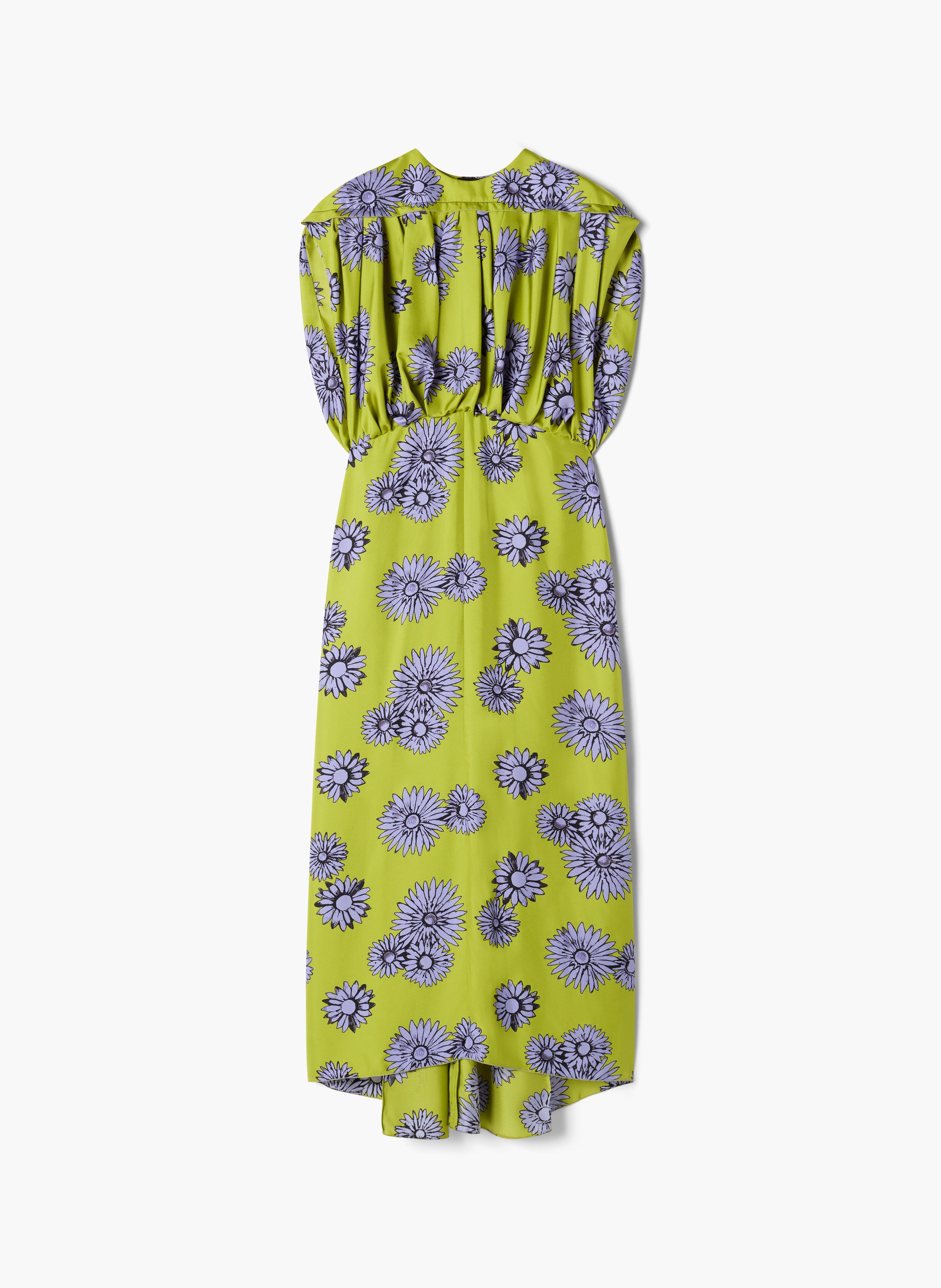 Robe midi en soie imprimée LANVIN Vert