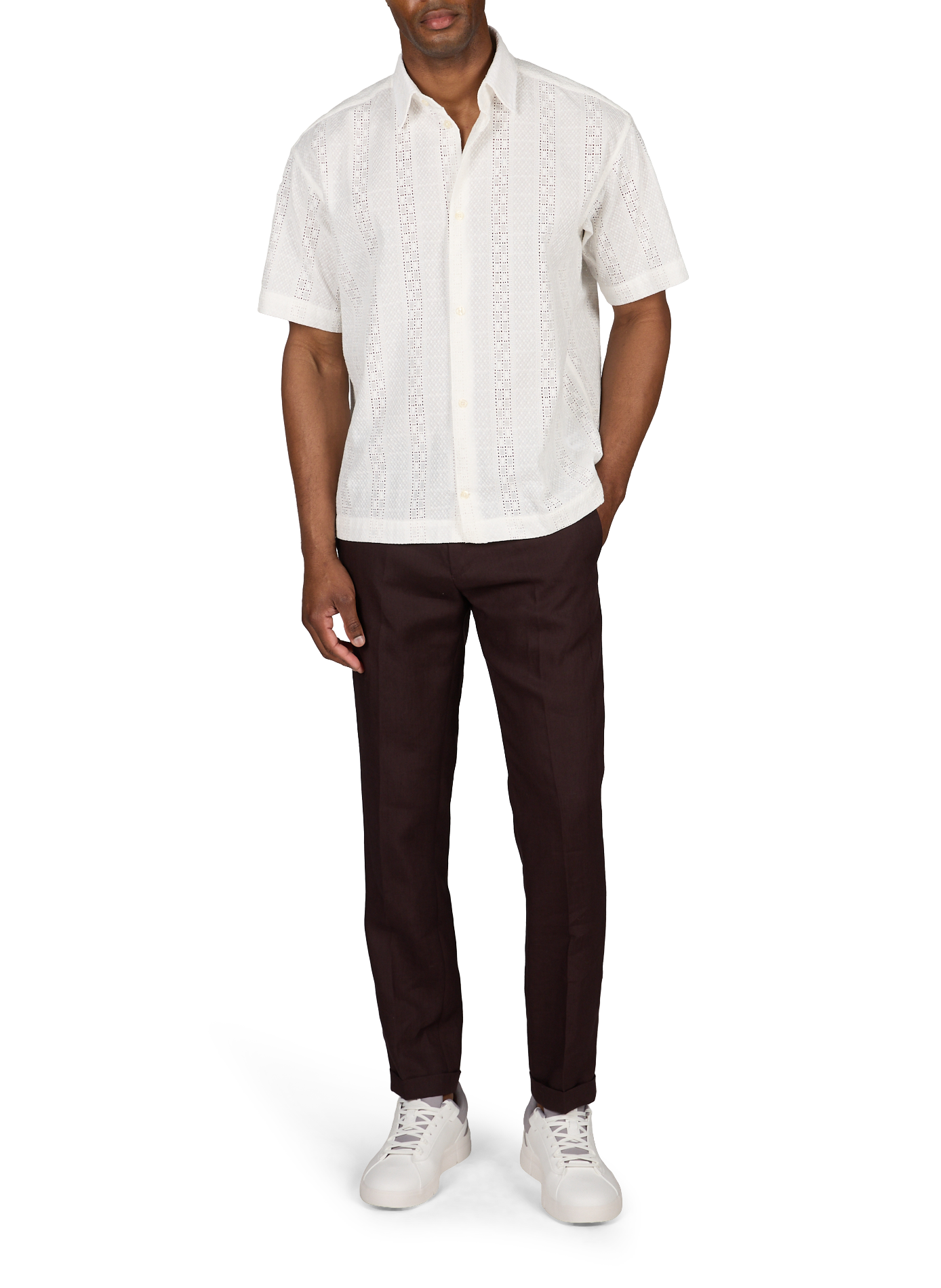 Effen linnen broek PAUL SMITH Paars