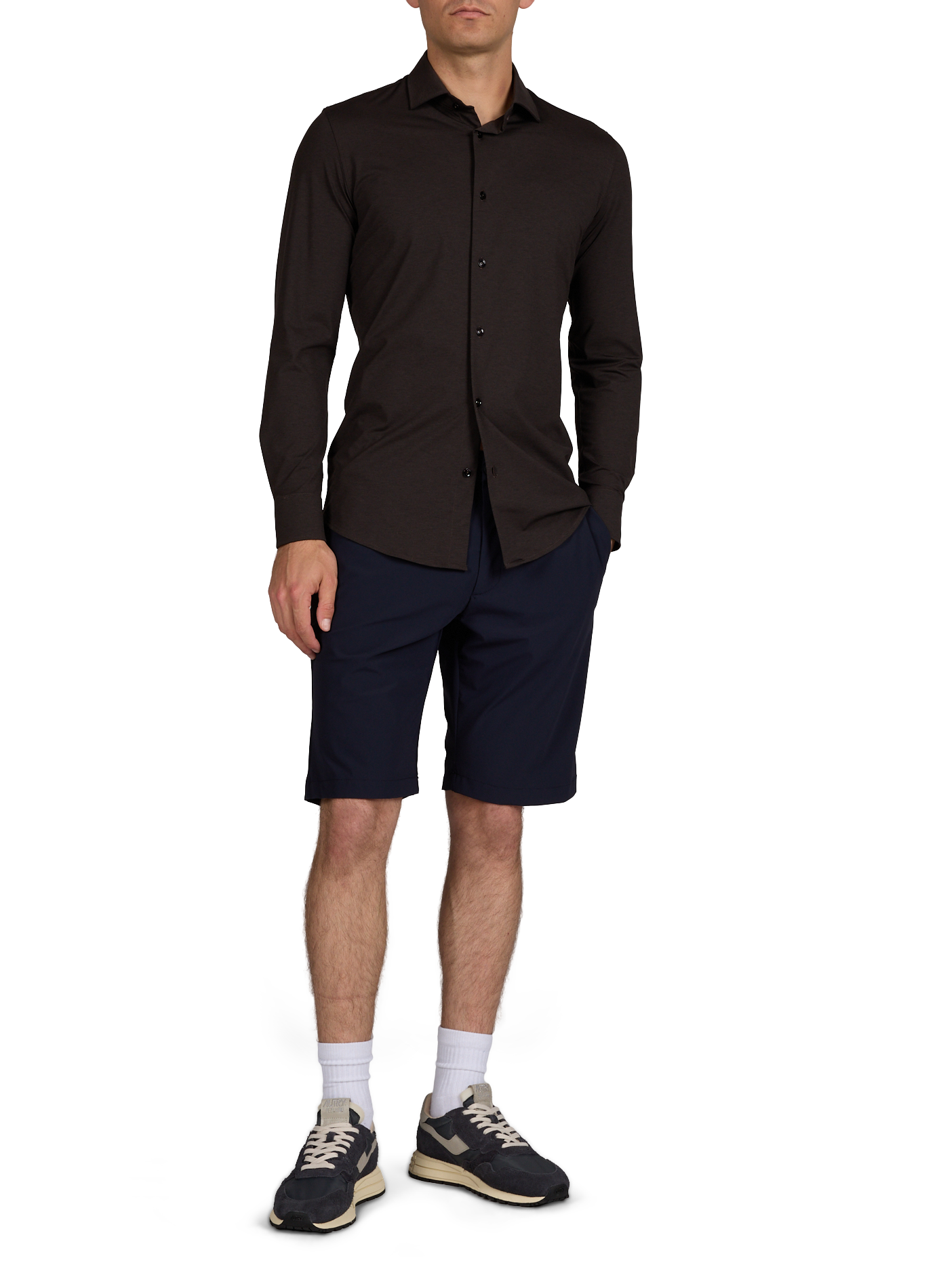 Chemise droite col classique CRUNA Marron