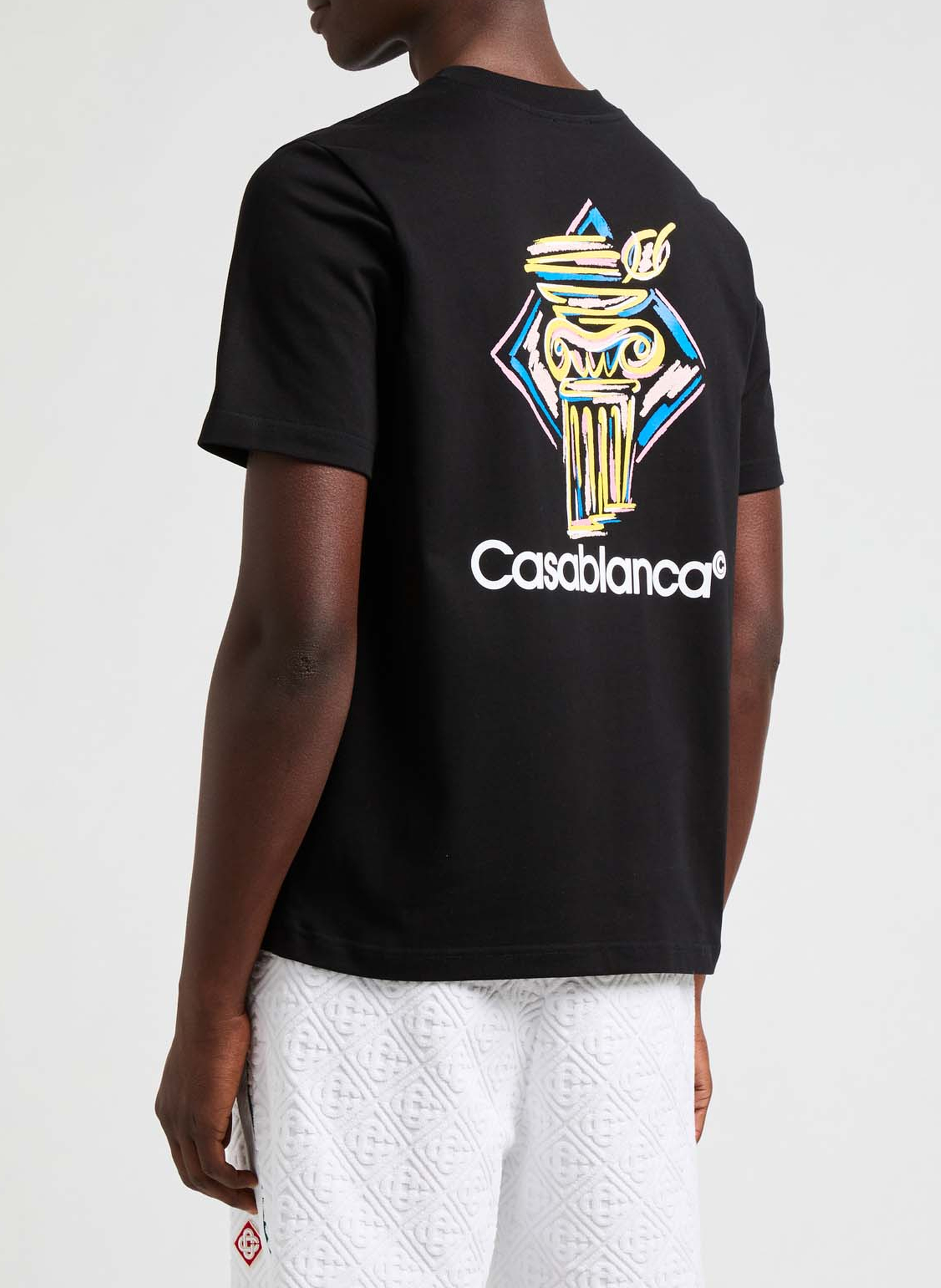 T-shirt Diamanten Kolom CASABLANCA PARIS Zwart