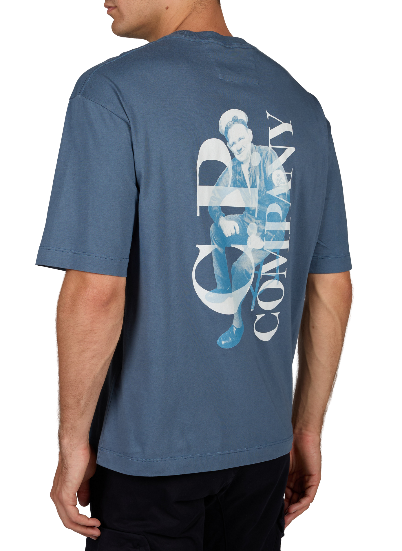 Logo cotton T-shirt CP COMPANY Blue