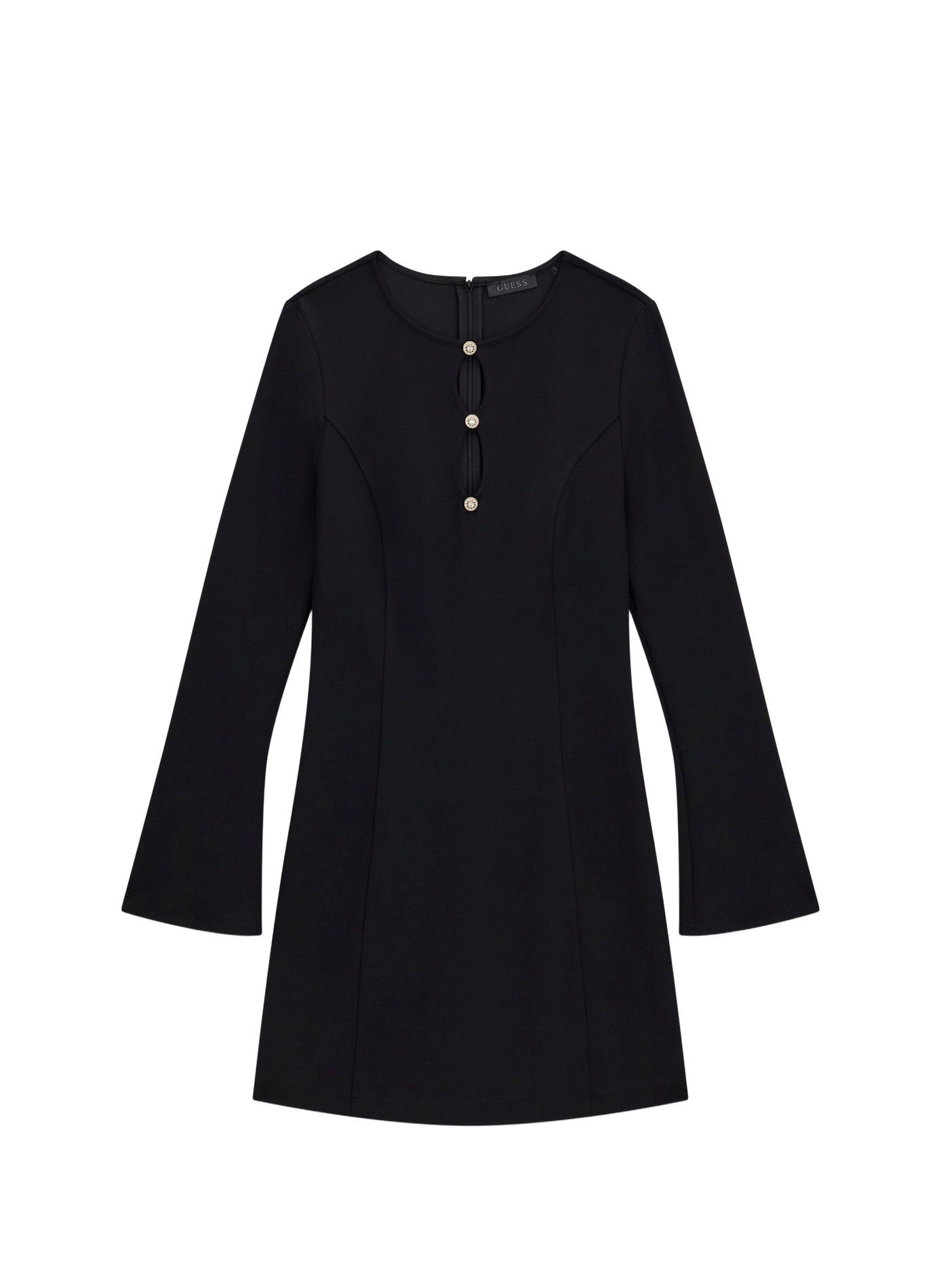 Vestido corto cuello redondo GUESS Negro