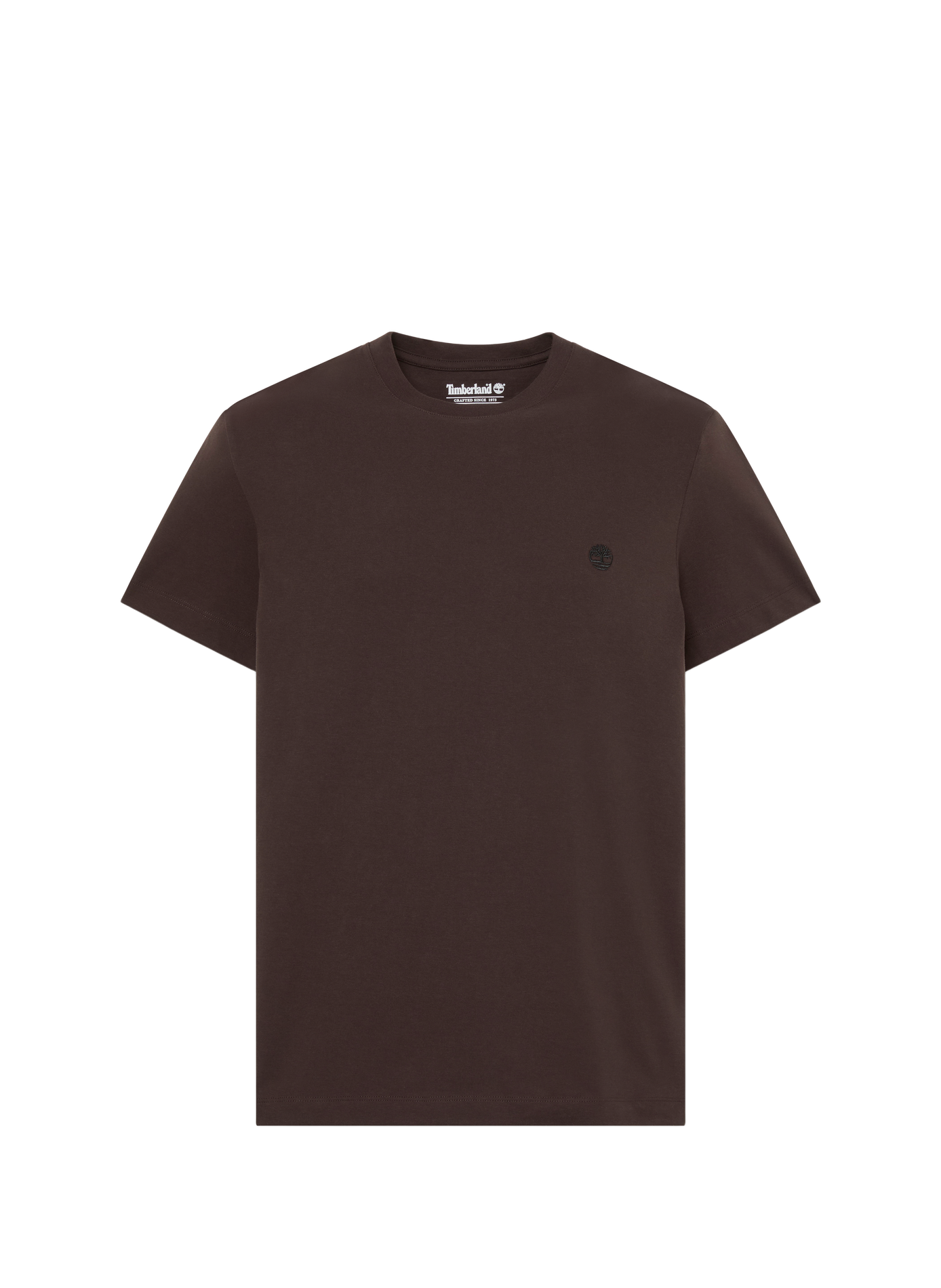 Gerader T-Shirt mit gesticktem Logo aus Baumwolle TIMBERLAND Braun