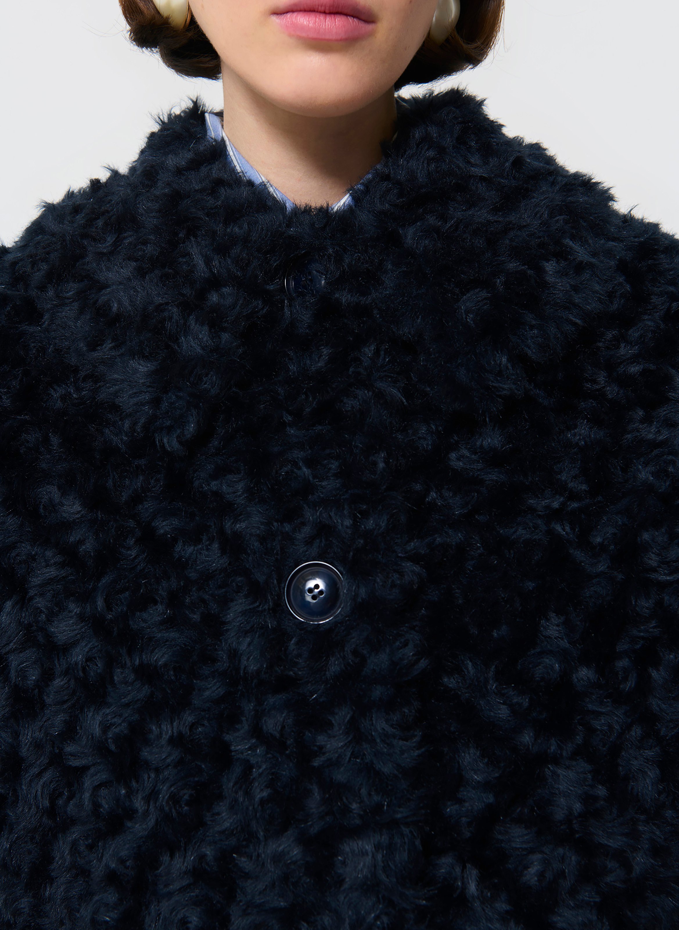 Manteau fausse fourrure mael TARA JARMON Bleu