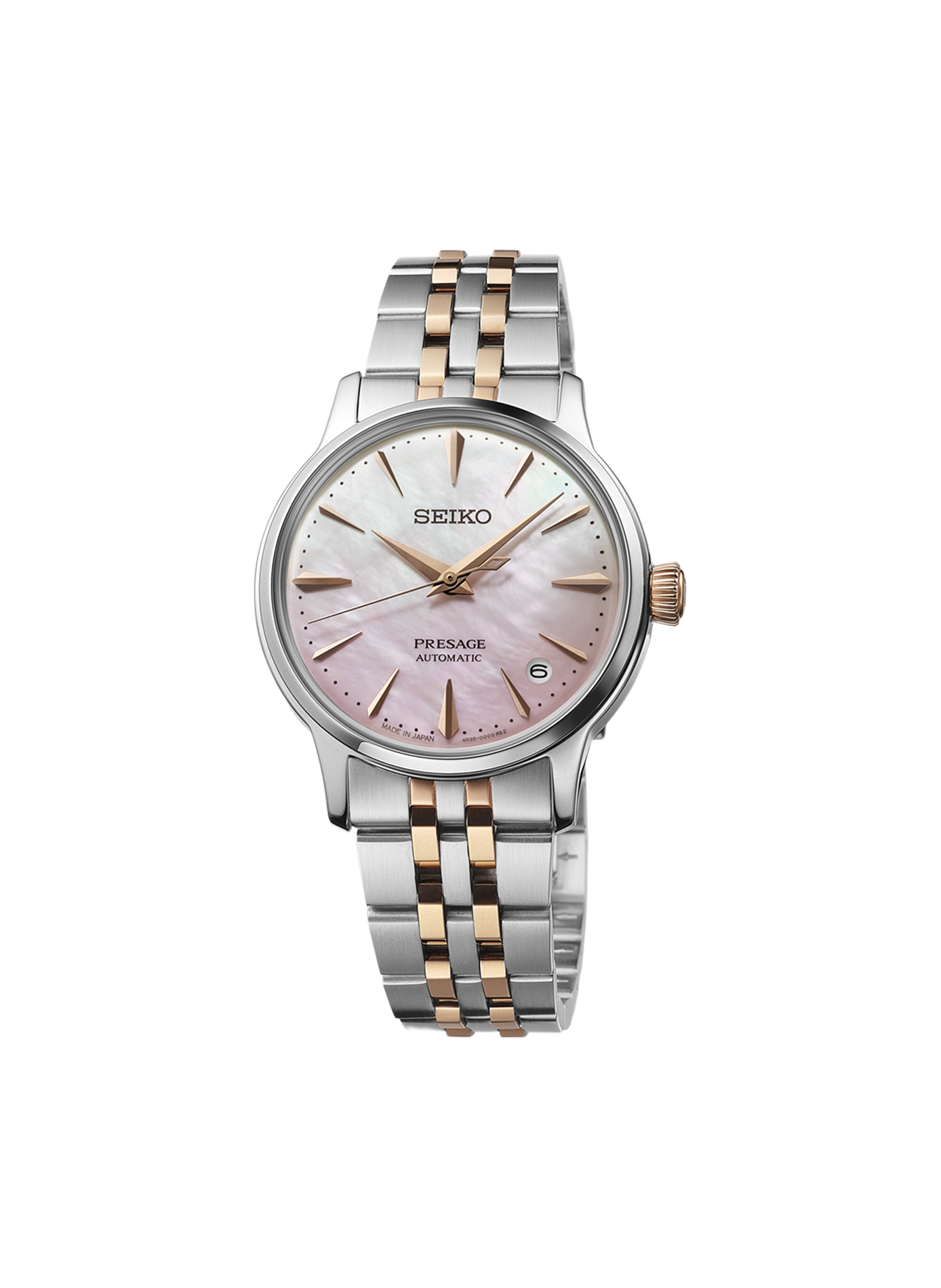 Montre automatique Présage en acier inoxydable SEIKO Rose