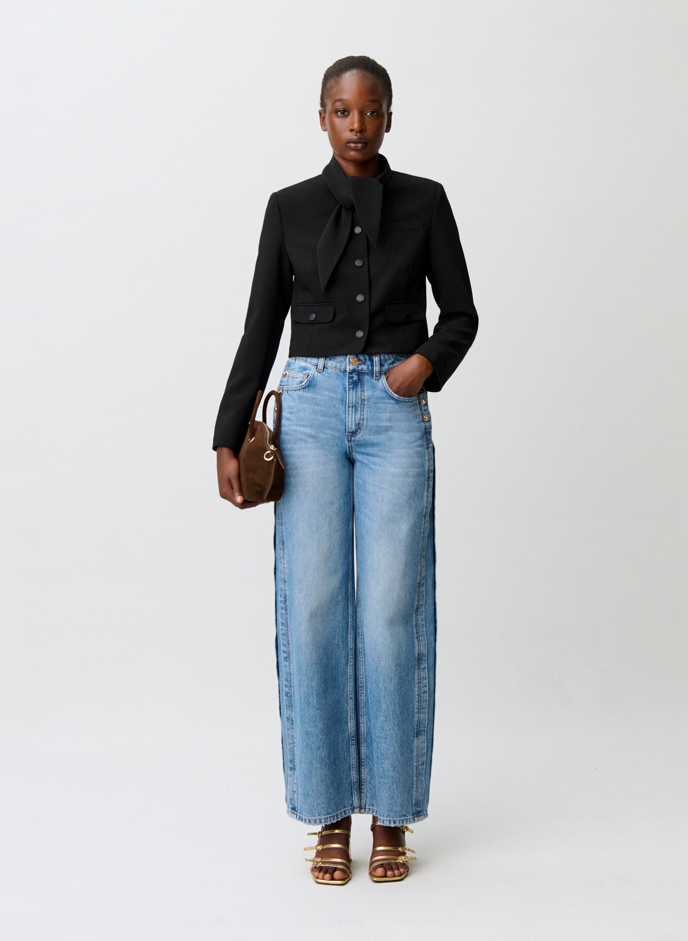 Veste droite col lavallière CLAUDIE PIERLOT Noir