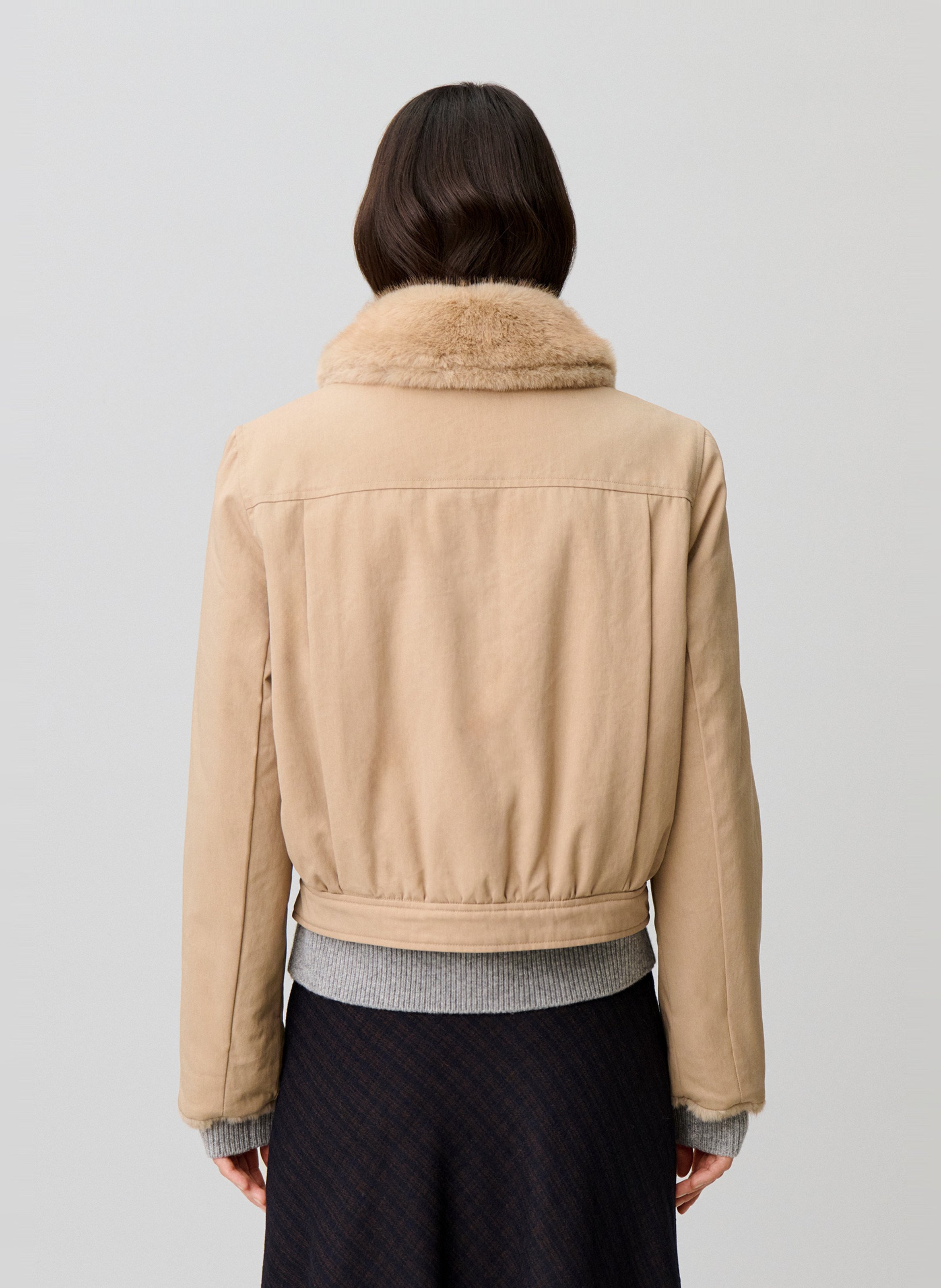 Parka col classique en coton mélangé CLAUDIE PIERLOT Beige