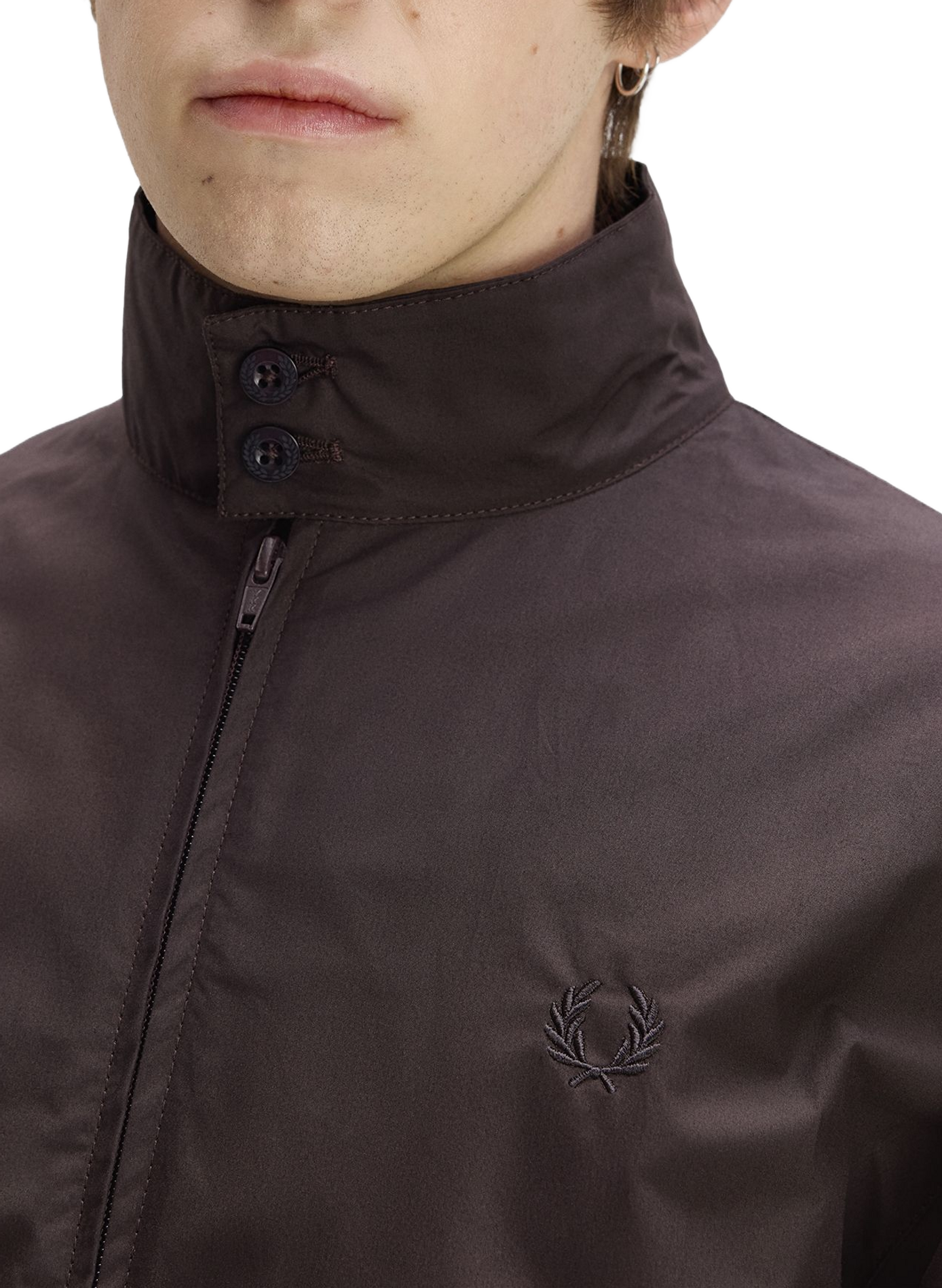 Rechte jas met opstaande kraag van katoen FRED PERRY Bruin