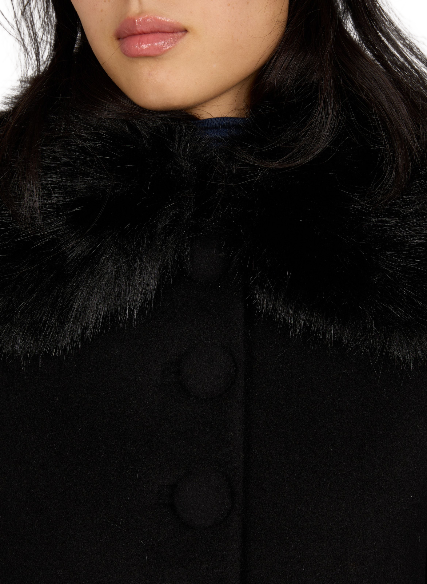 Short faux fur-effect jacket SELF PORTRAIT Black