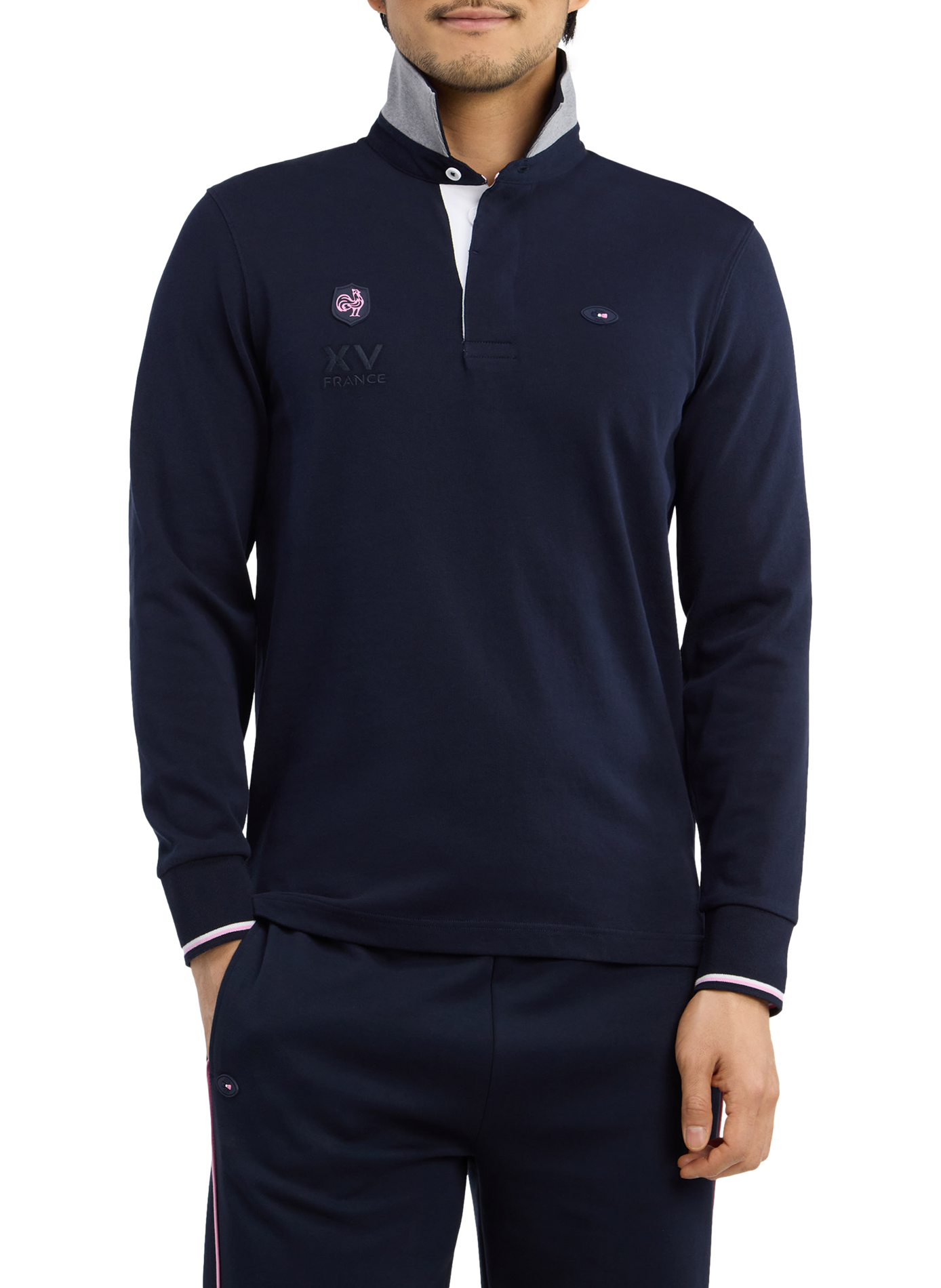 Gerader Baumwoll-Poloshirt EDEN PARK Blau