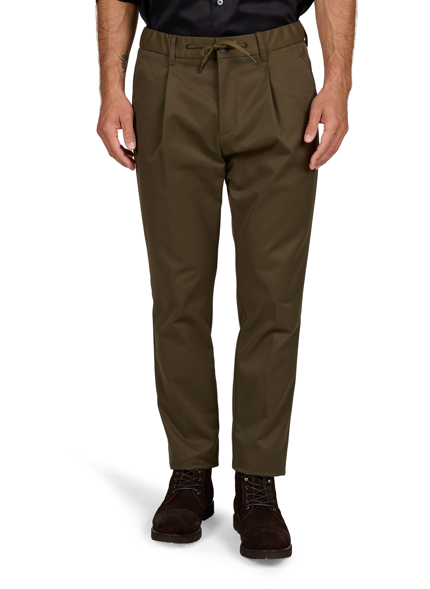 Straight trousers HERNO Khaki