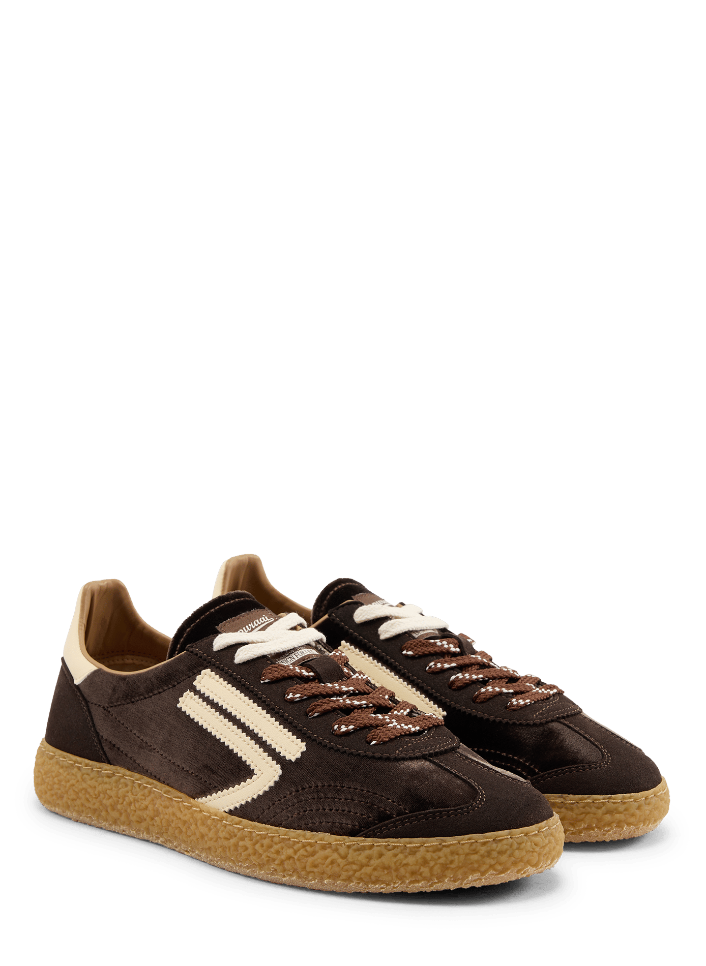 Flache XS-Sneaker mit doppelter Schnürung PURAAI Braun