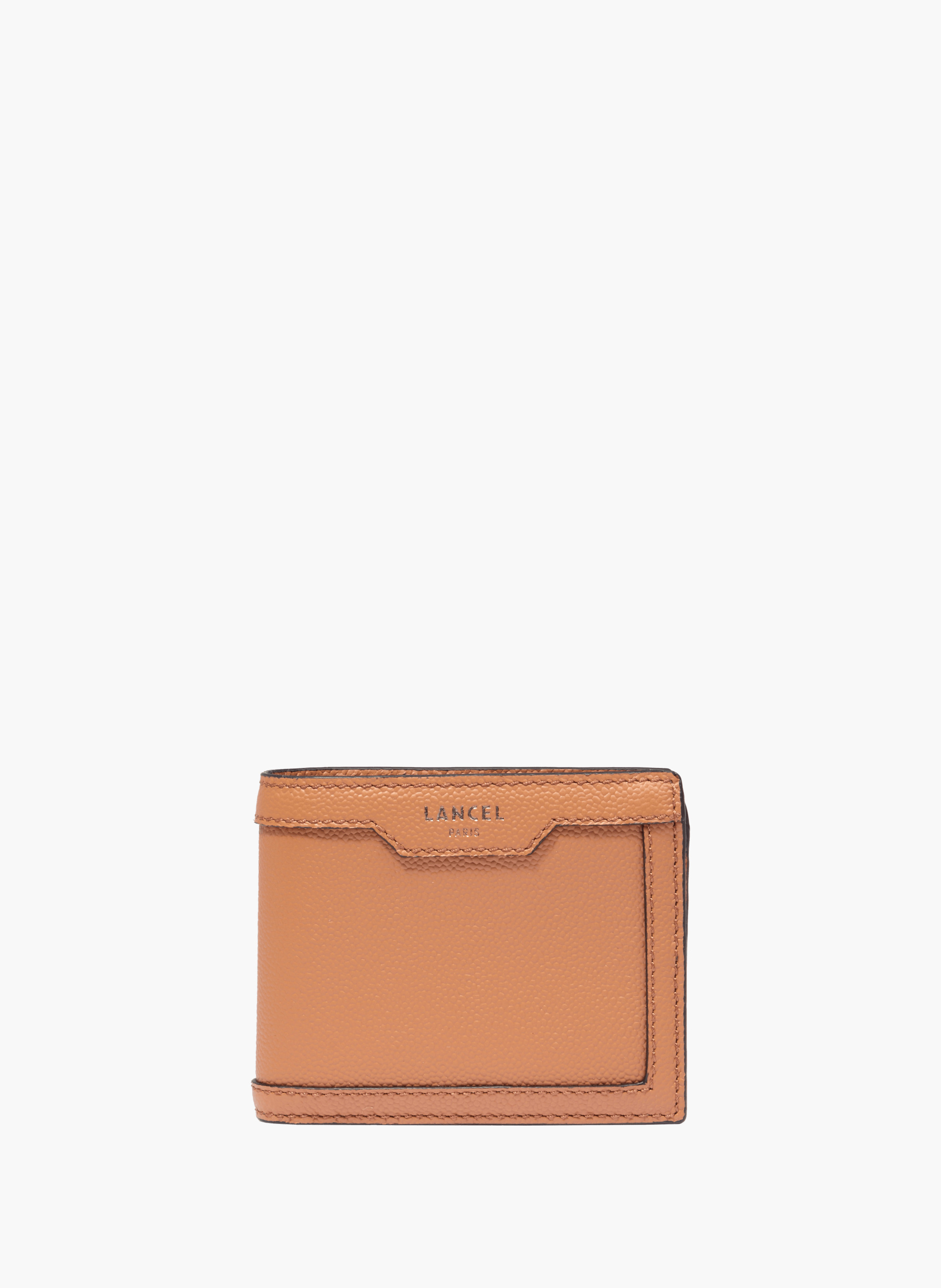 Porte monnaie rabat charlie de lancel en cuir  Camel
