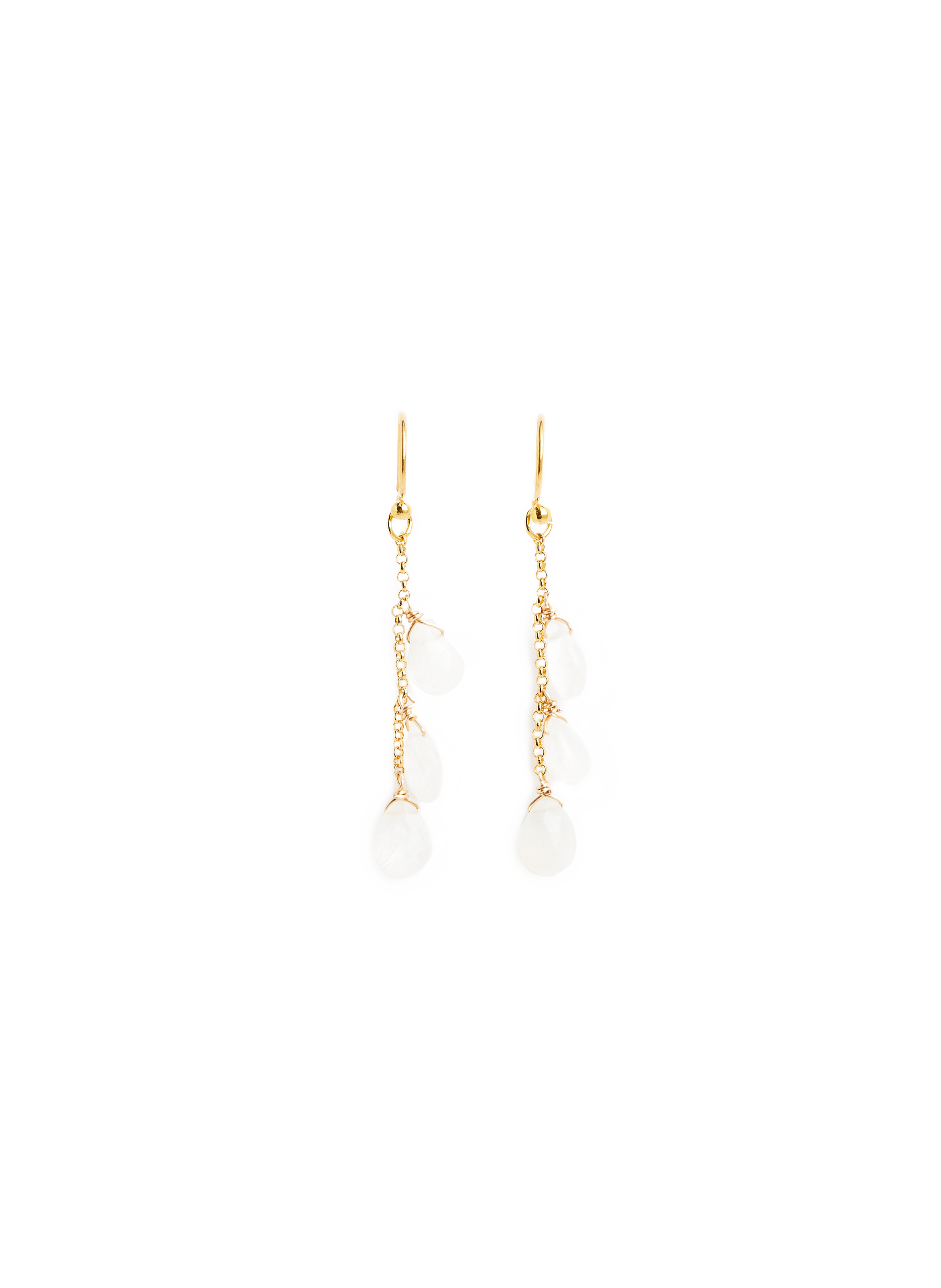 LILO Boucles d'oreille pendentif pierre Diane Blanc