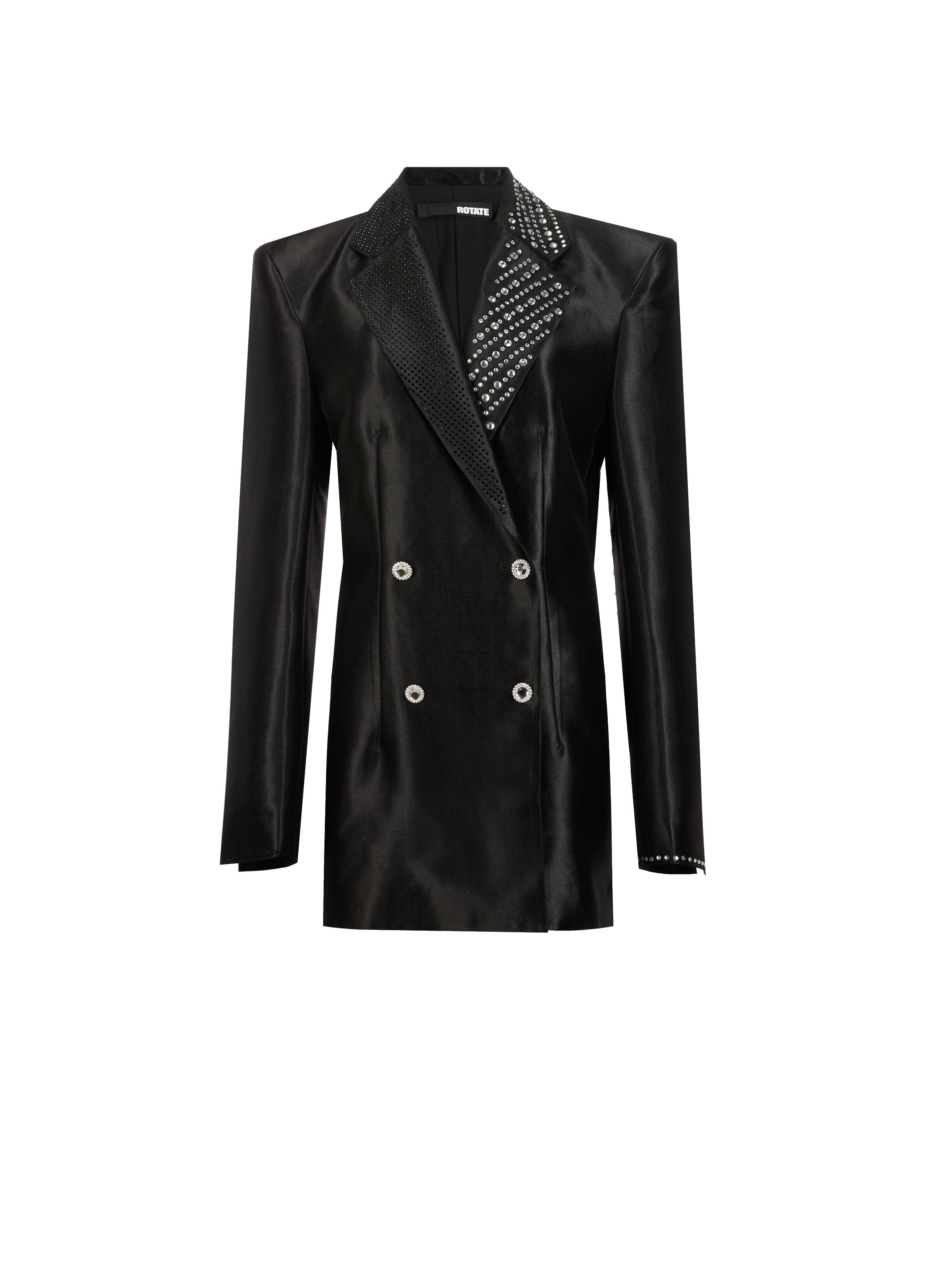 Blazer satiné avec détails brillants Noir