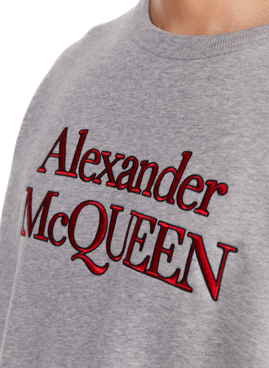Sweatshirt ample avec logo en coton ALEXANDER MCQUEEN Gris