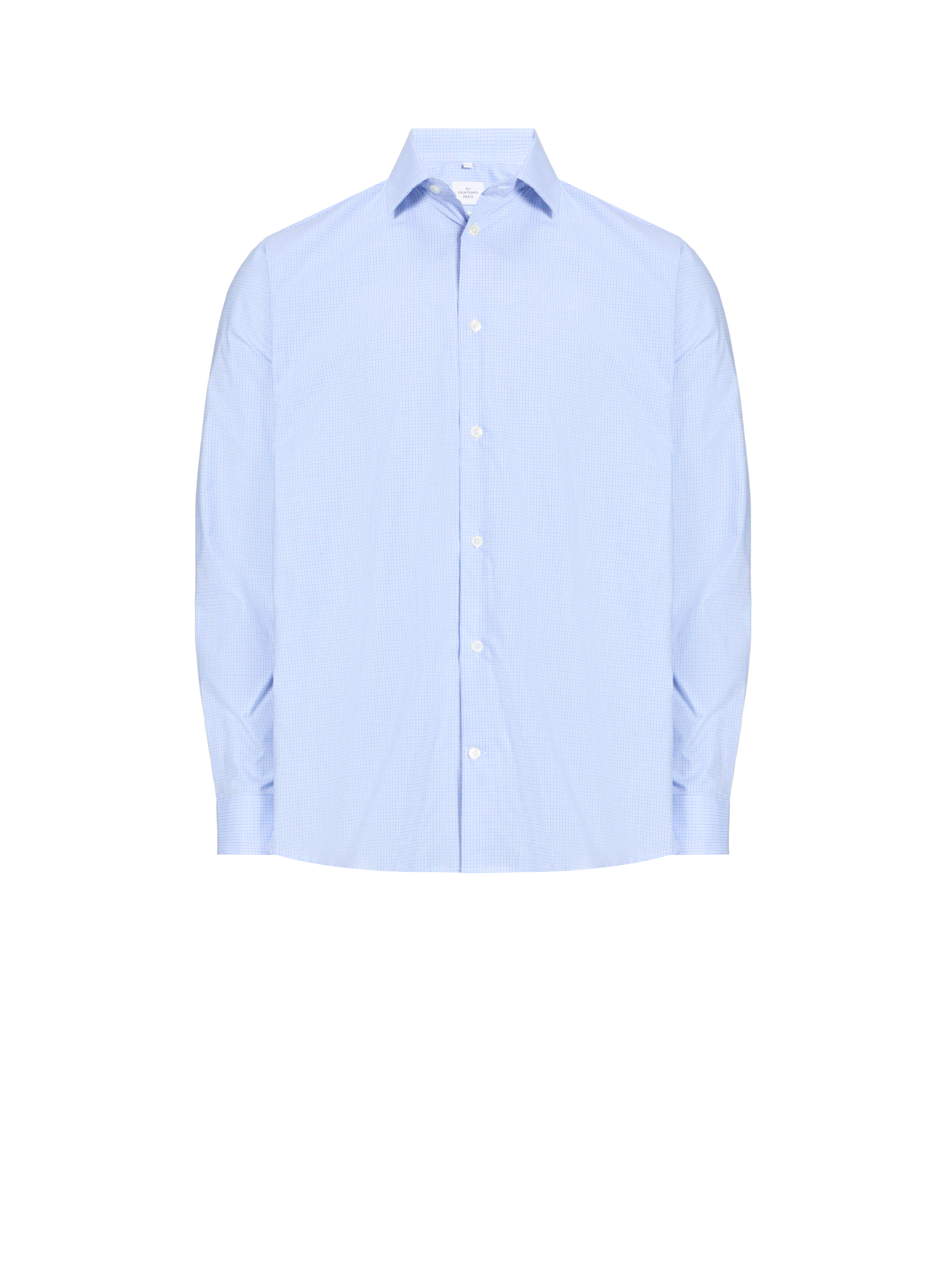 Chemise droite en coton Bleu