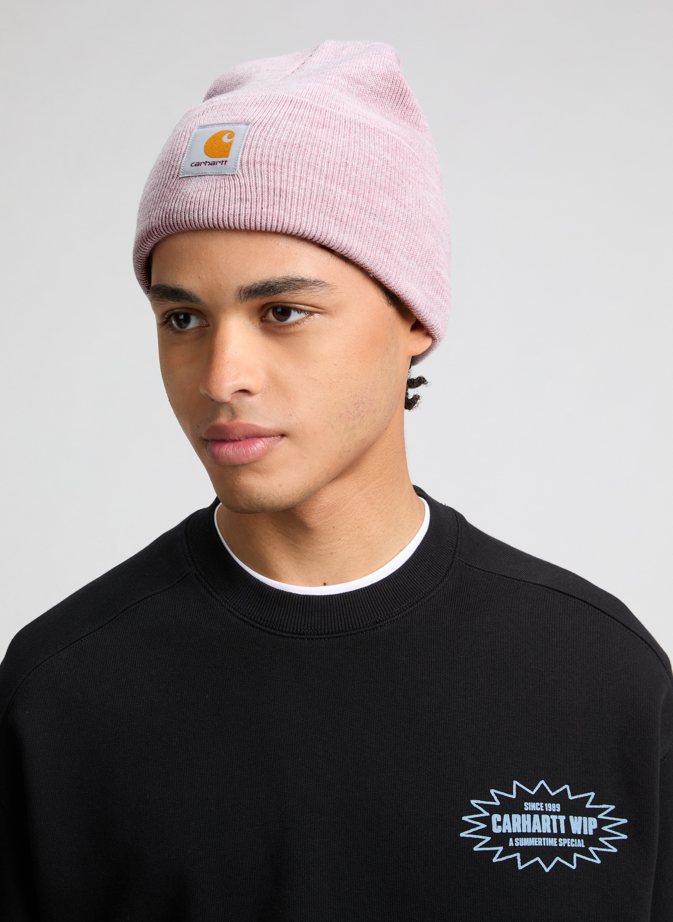 Logo beanie CARHARTT WIP Pink