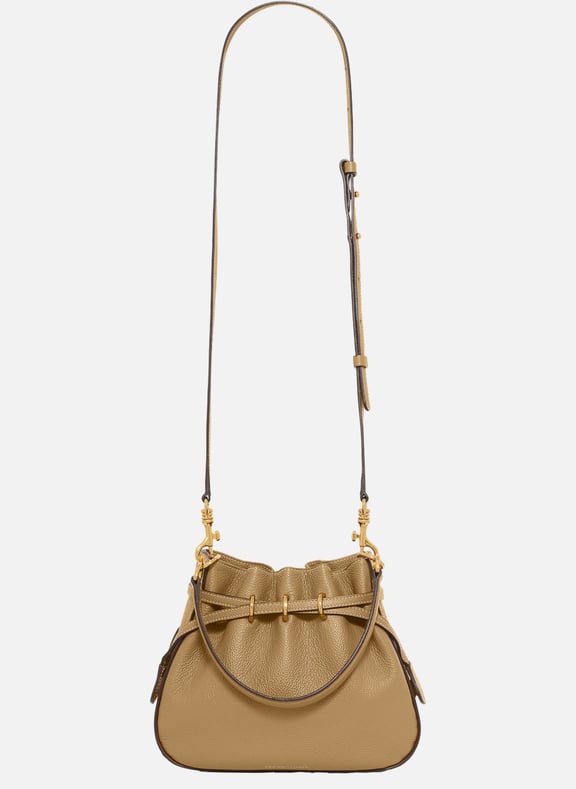 Sac seau en cuir - le mini romy Gris by GERARD DAREL GERARD DAREL Sac seau en cuir - le mini romy Gris