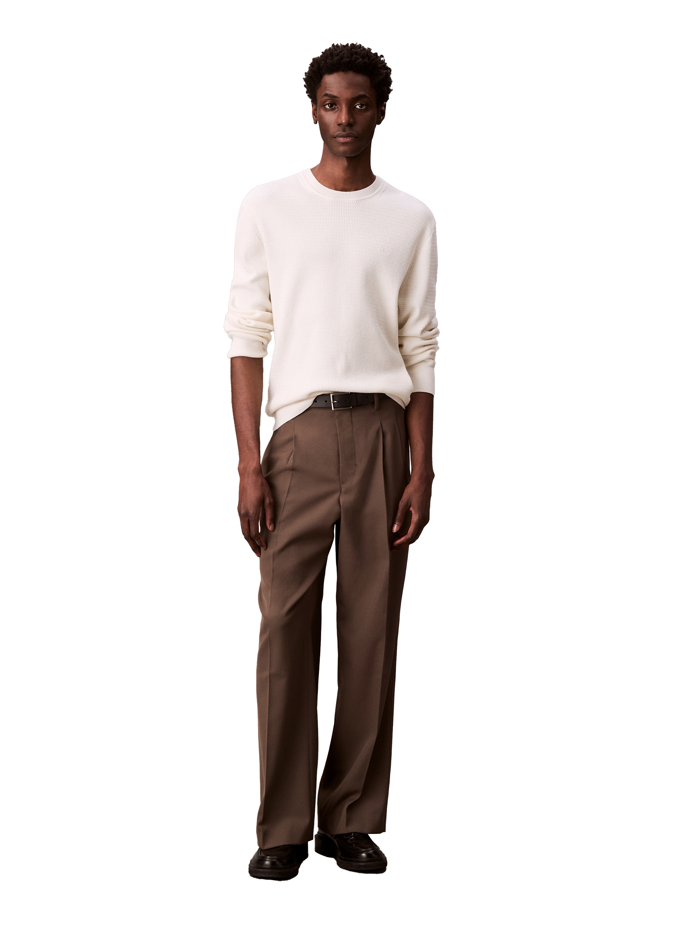 Pull en coton texturé CALVIN KLEIN Beige