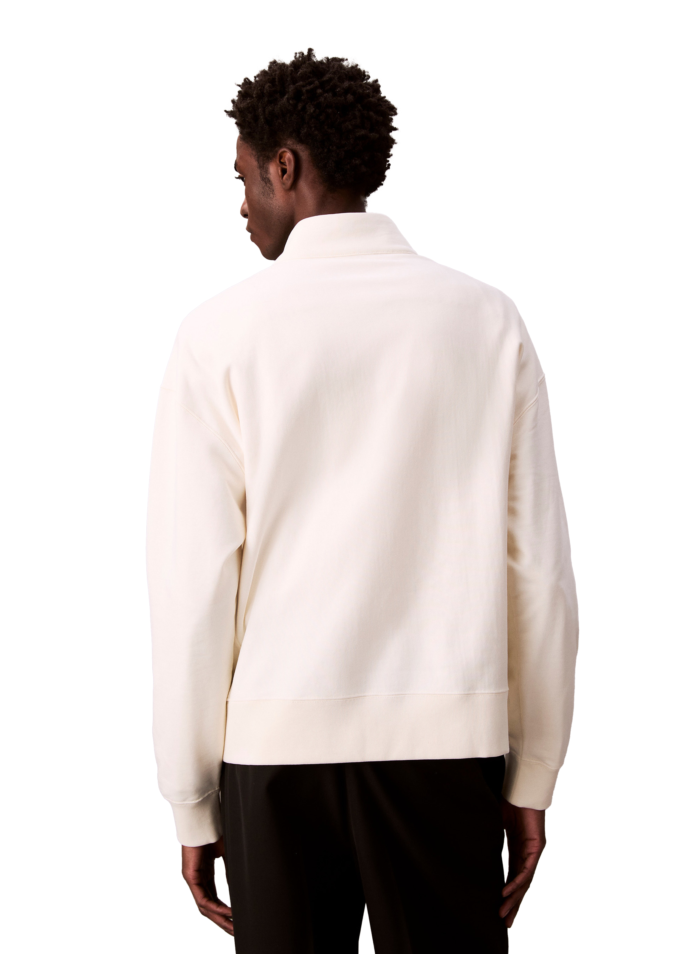 Cotton zip-neck sweatshirt CALVIN KLEIN White